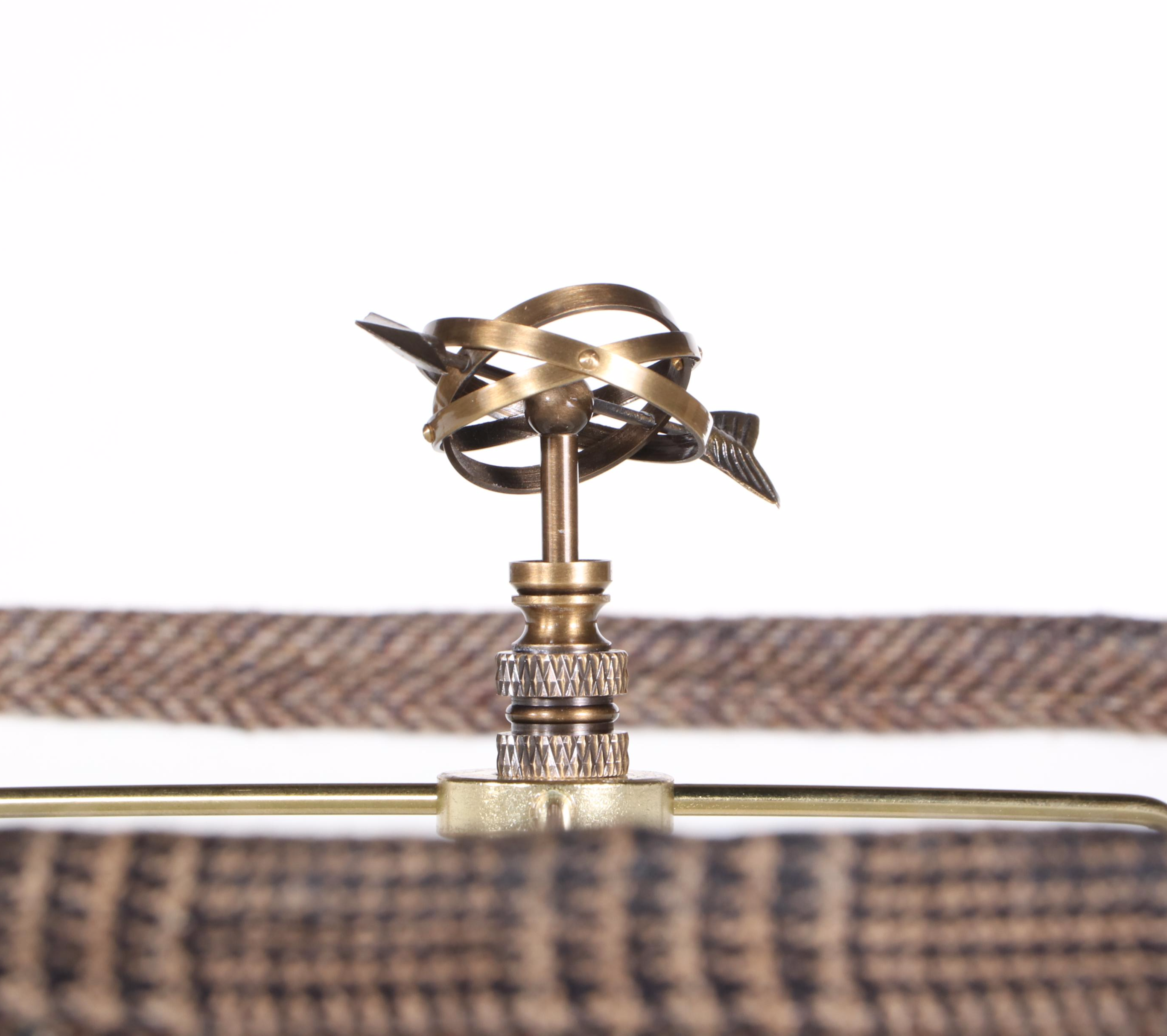 * "Suited For Travel" Repurposed Floor Lamp with Menswear Wool Lampshade