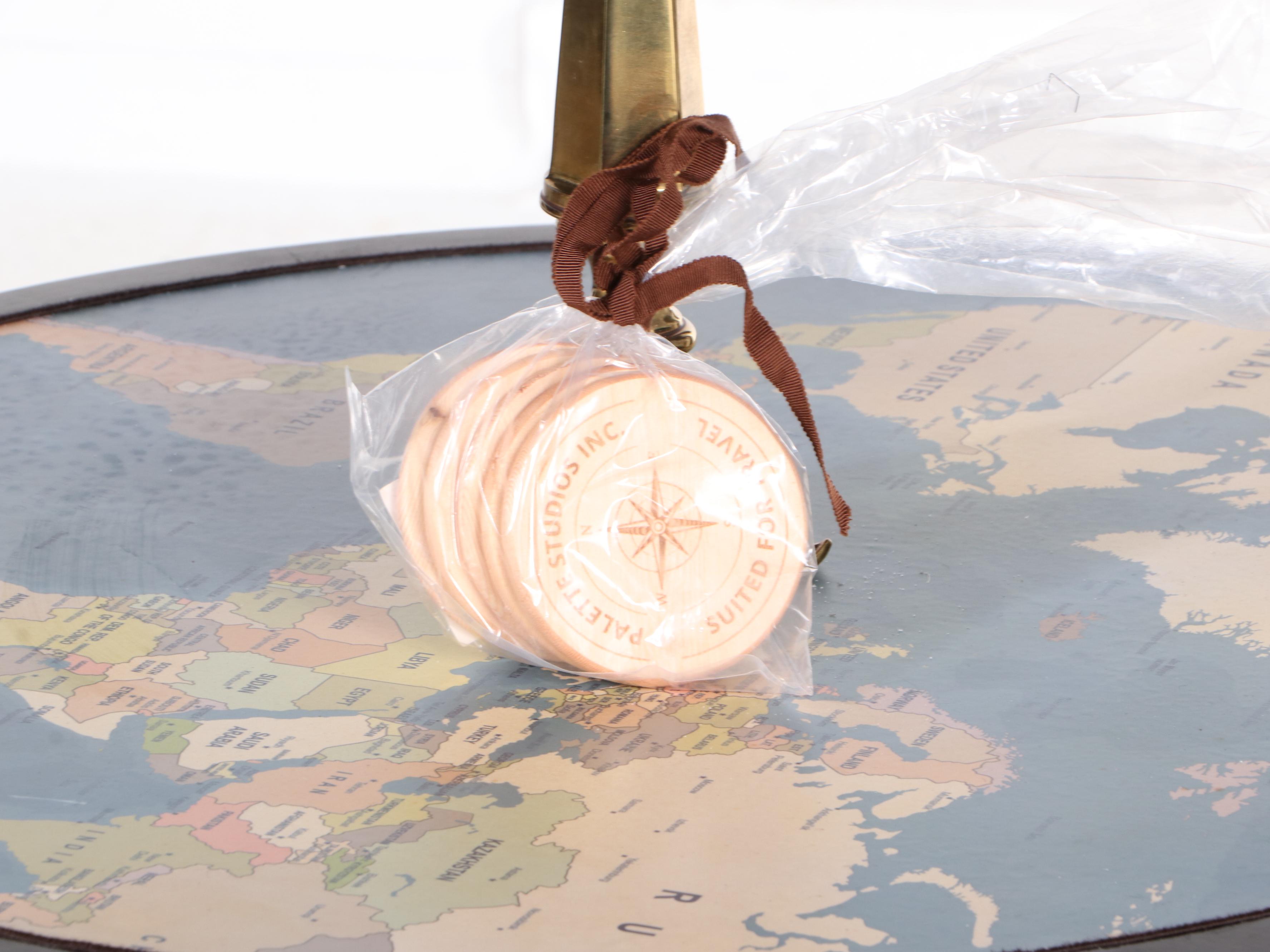 * "Suited For Travel" Repurposed Floor Lamp with Menswear Wool Lampshade