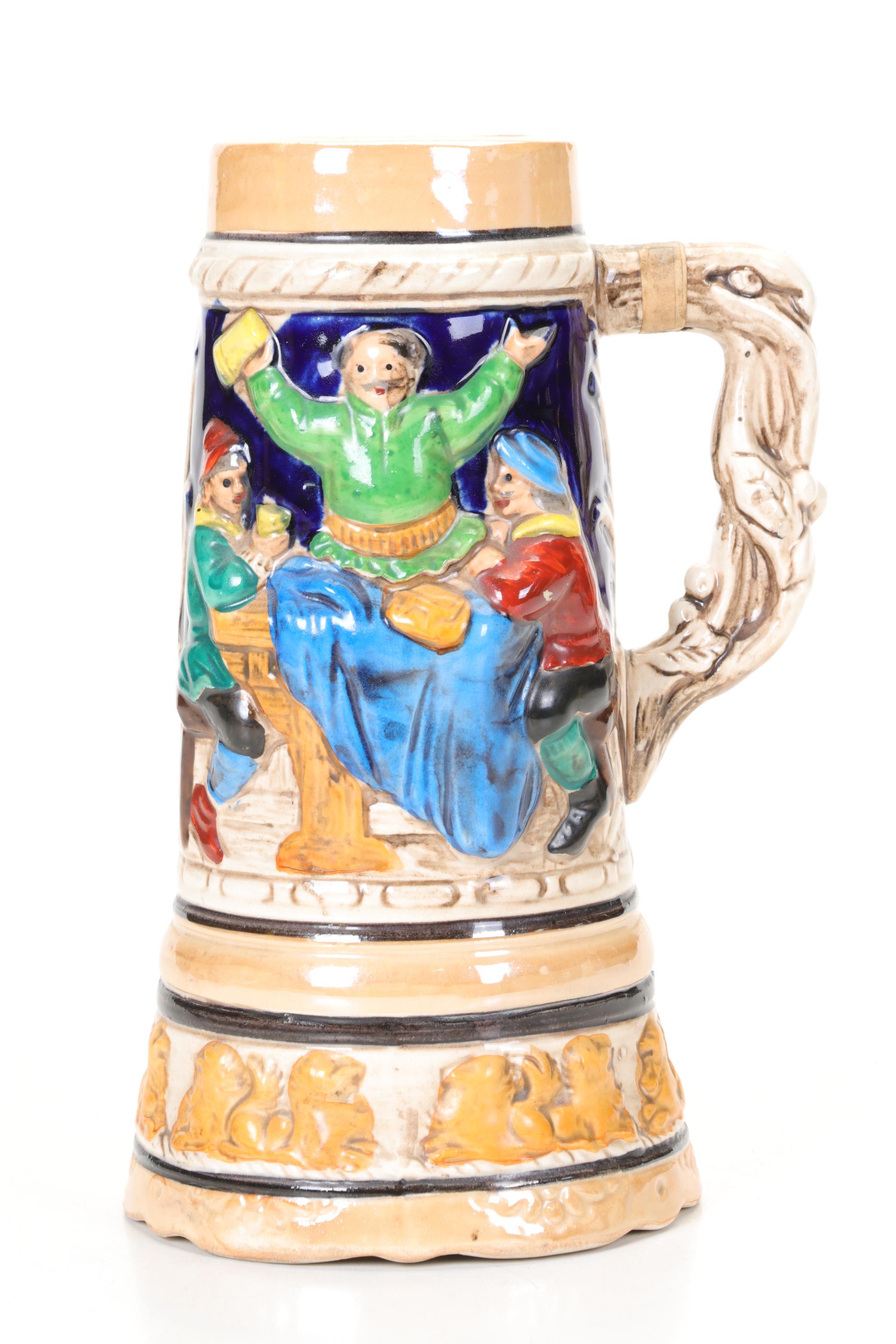 Paid of Hand-Painted German Beer Steins