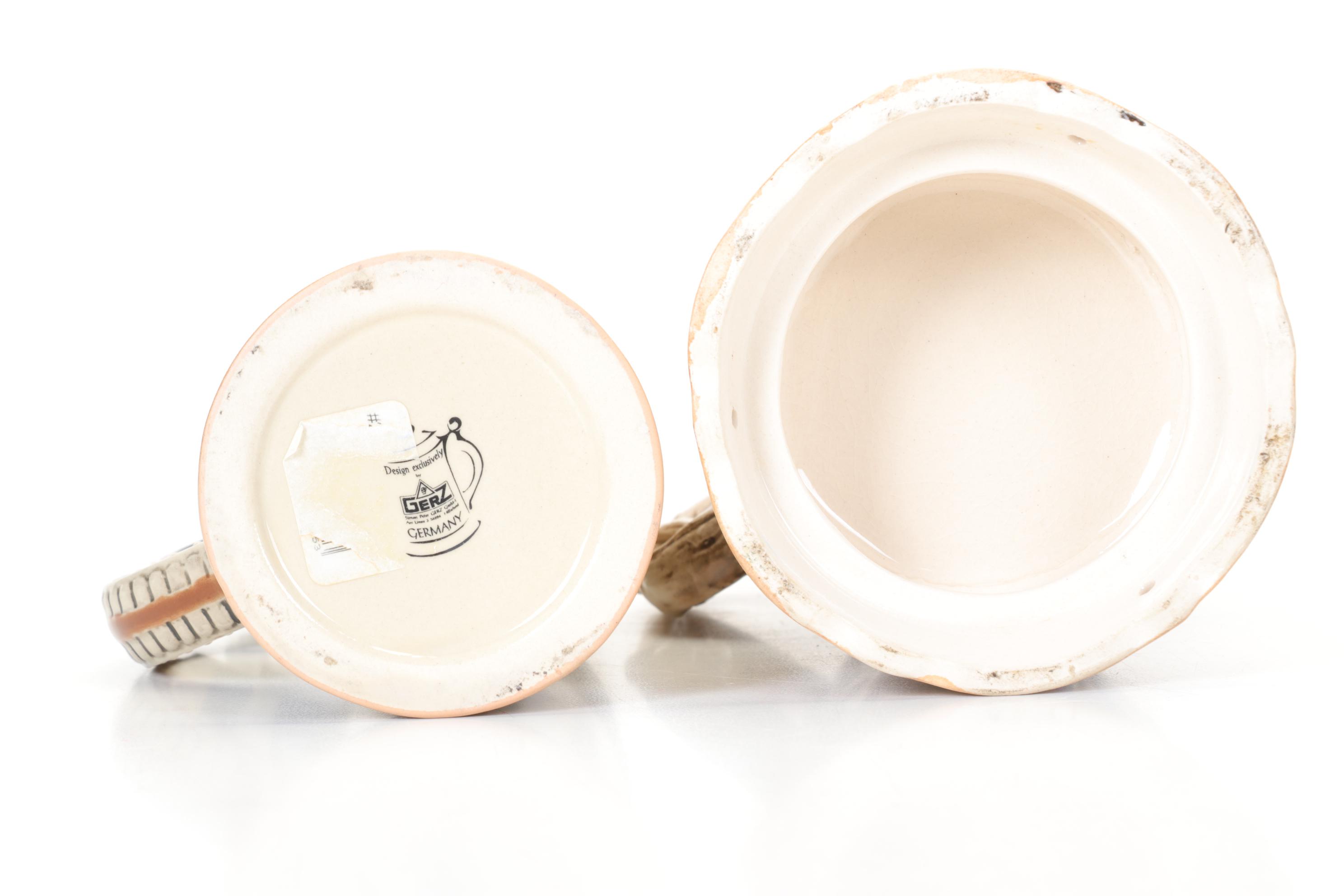 Paid of Hand-Painted German Beer Steins