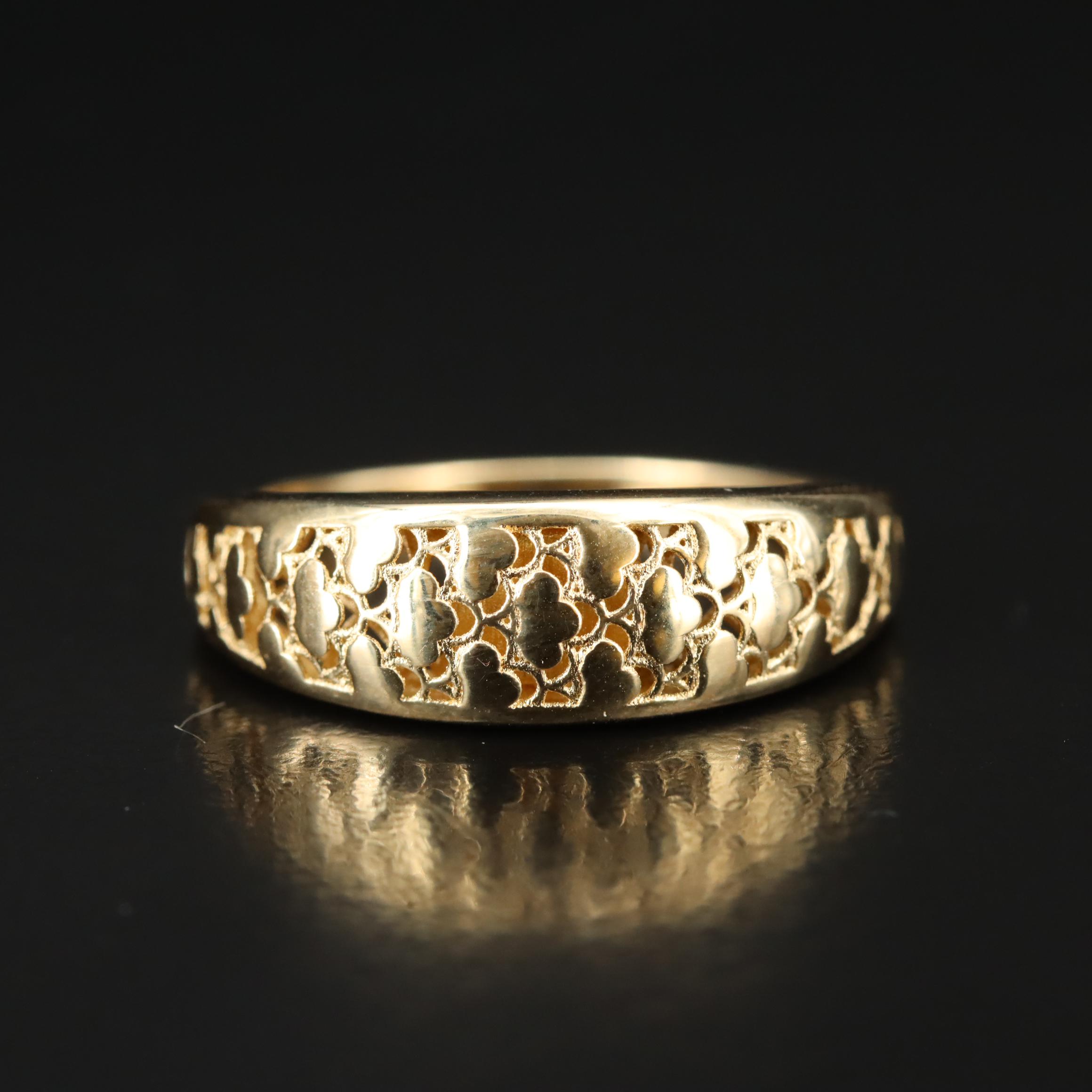 Italian 14K Pierced Dome Ring