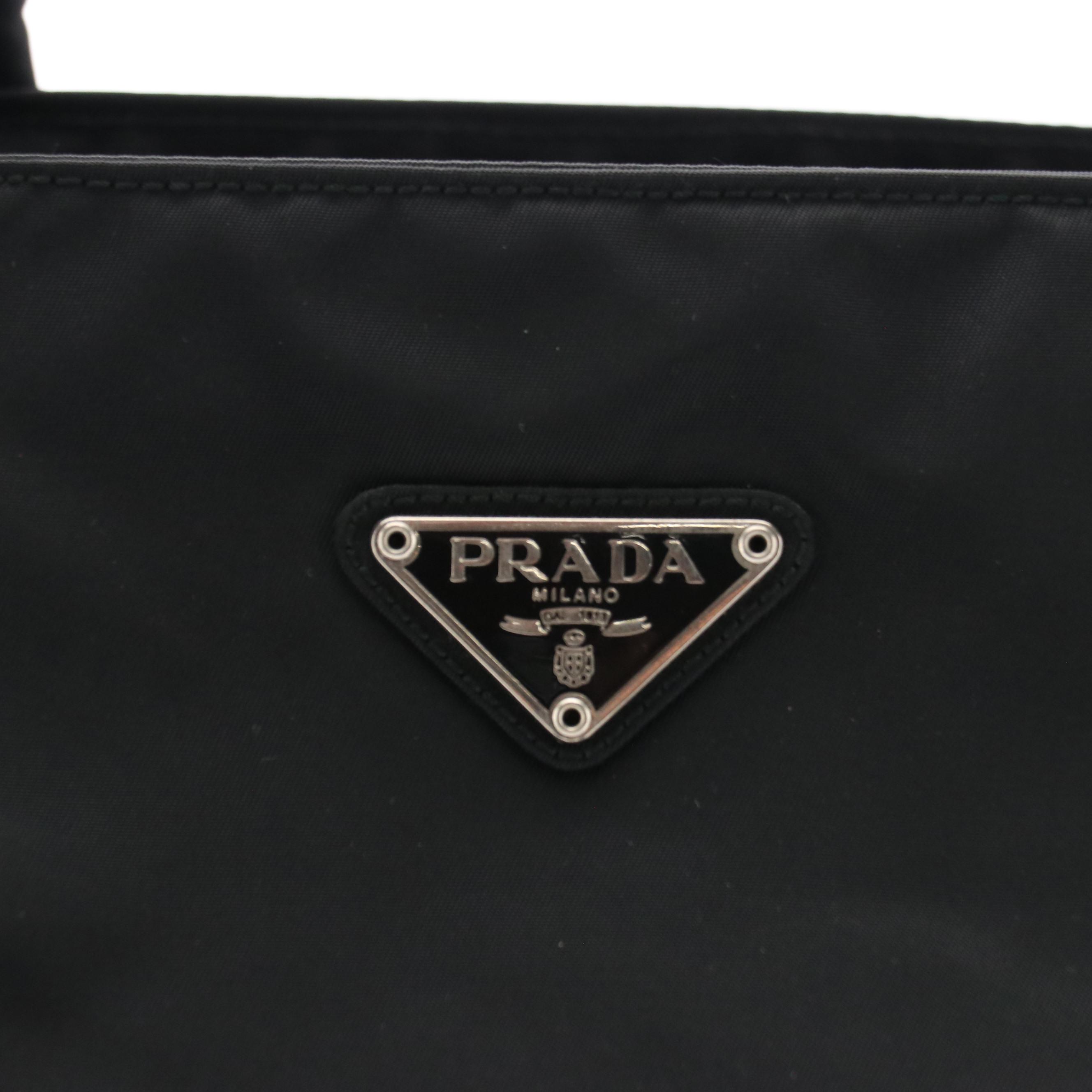 Prada Small City Shopper Tote Bag in Black Nylon Tessuto