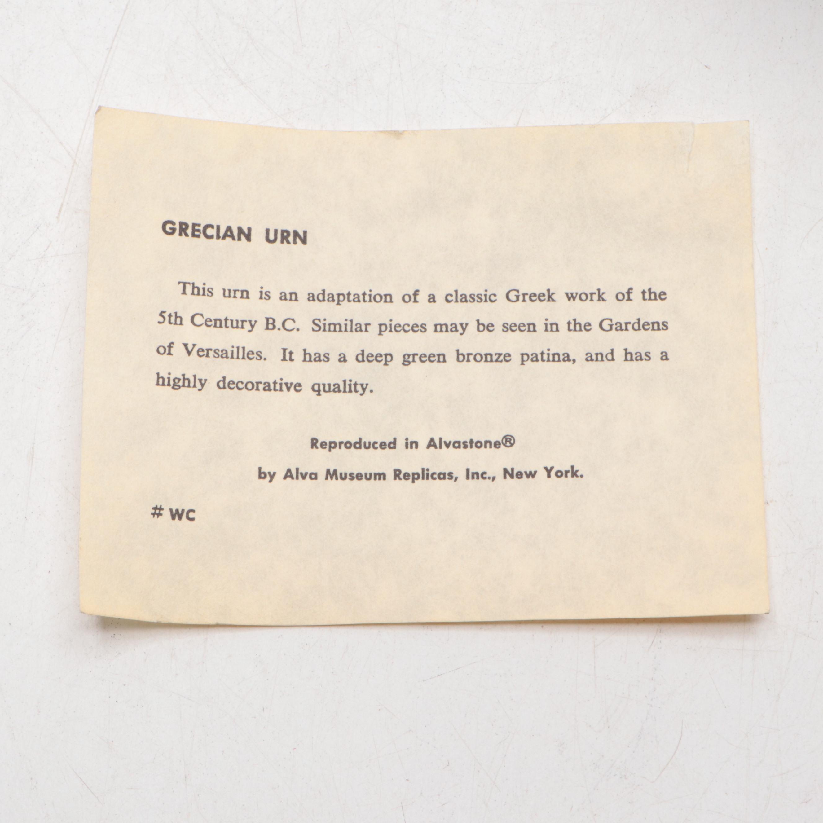 Alva Museum Replicas Alvastone Reproduction Grecian Urn