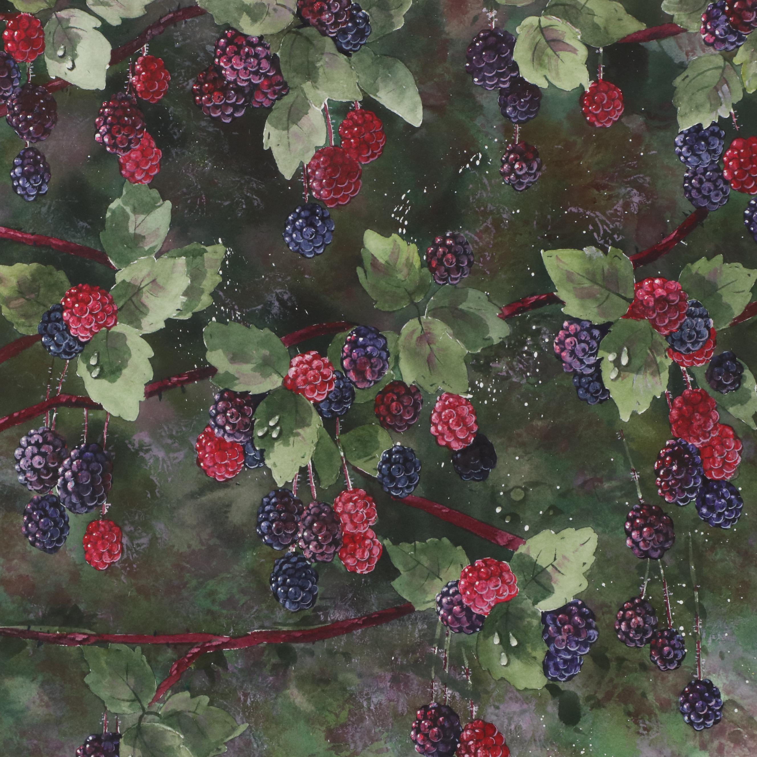 David P. Atkins Watercolor Painting "Secret Berry Patch," 21st Century
