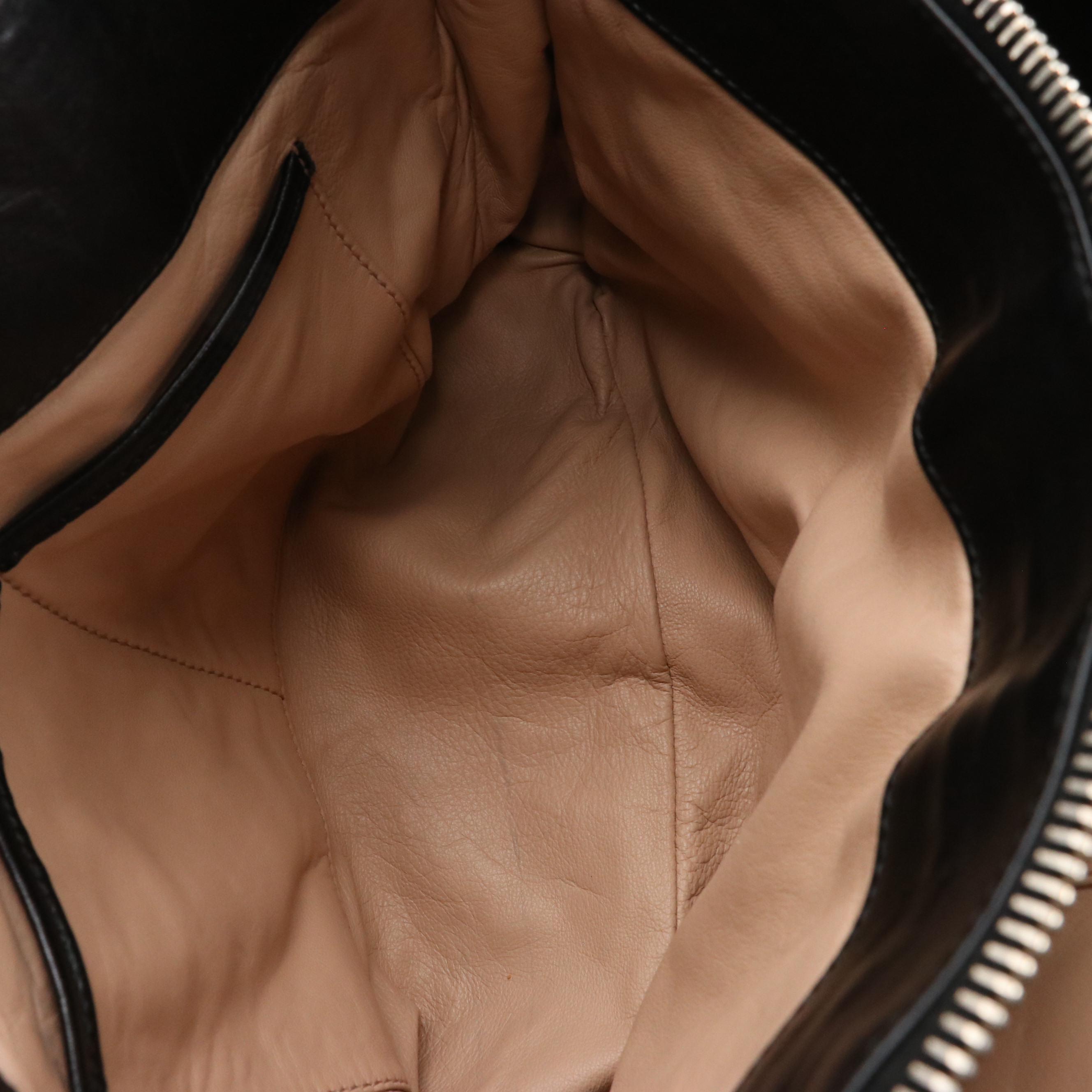 Prada Bauletto Handbag in Square Stitch Black Nappa Antique Leather