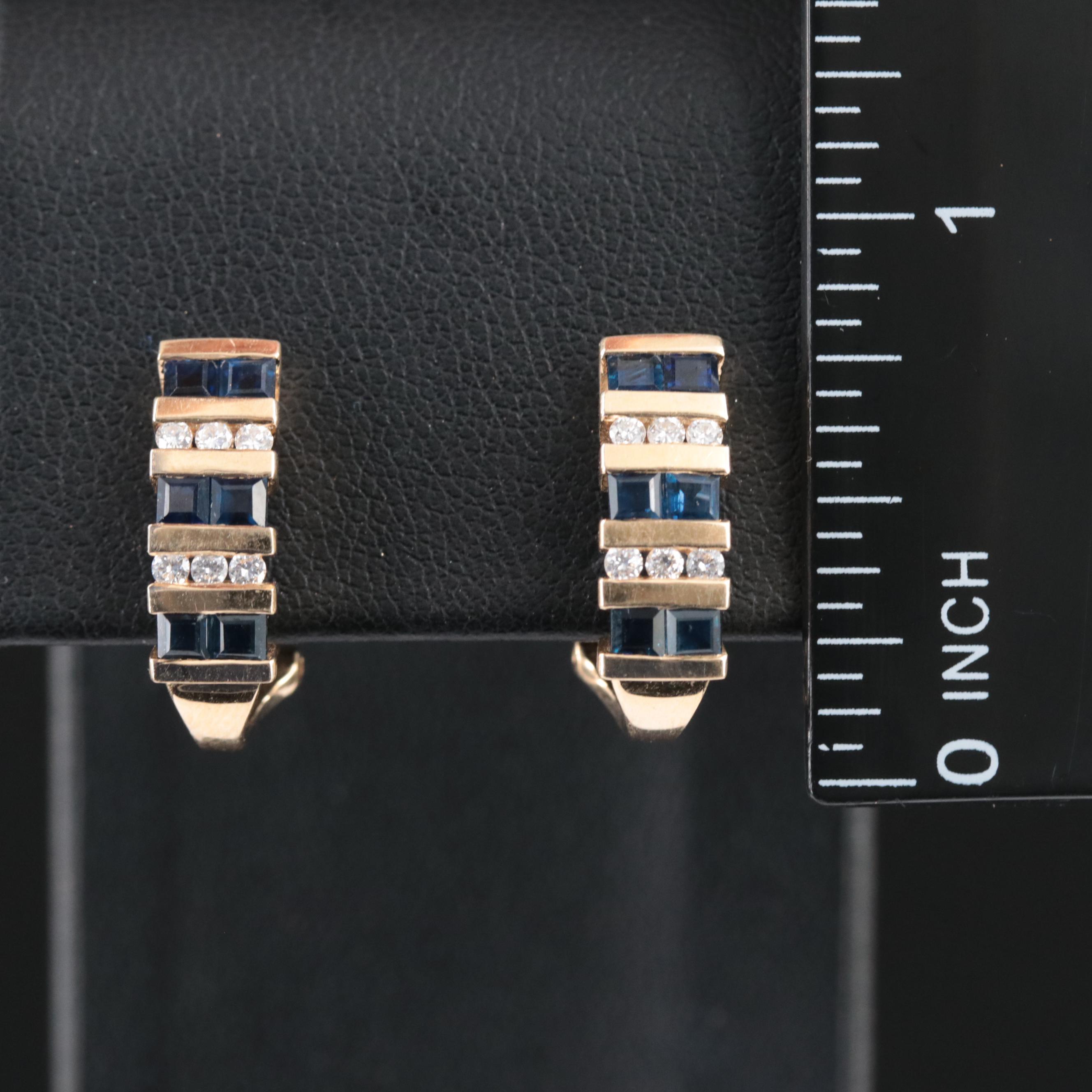 14K Sapphire and Diamond Earrings