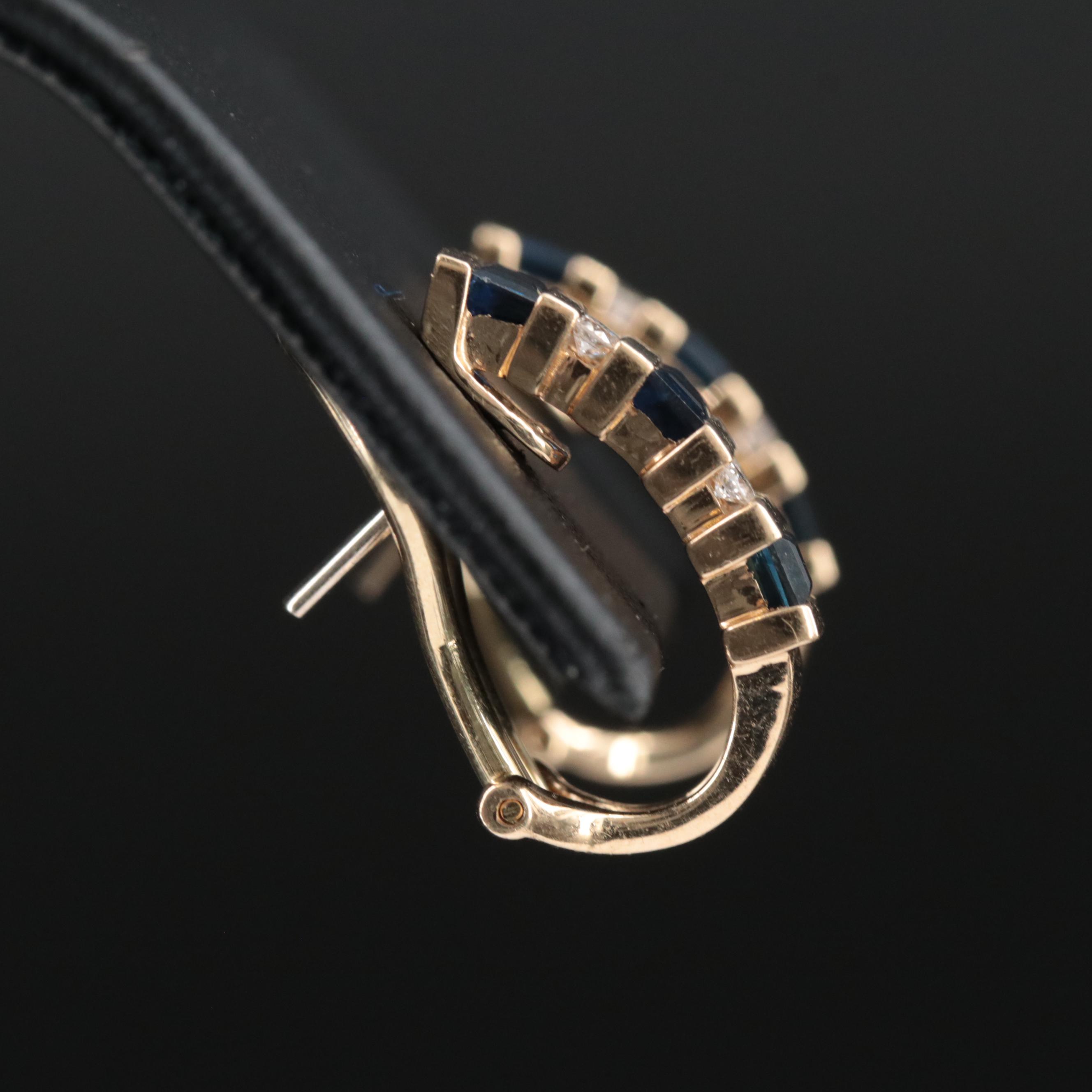 14K Sapphire and Diamond Earrings