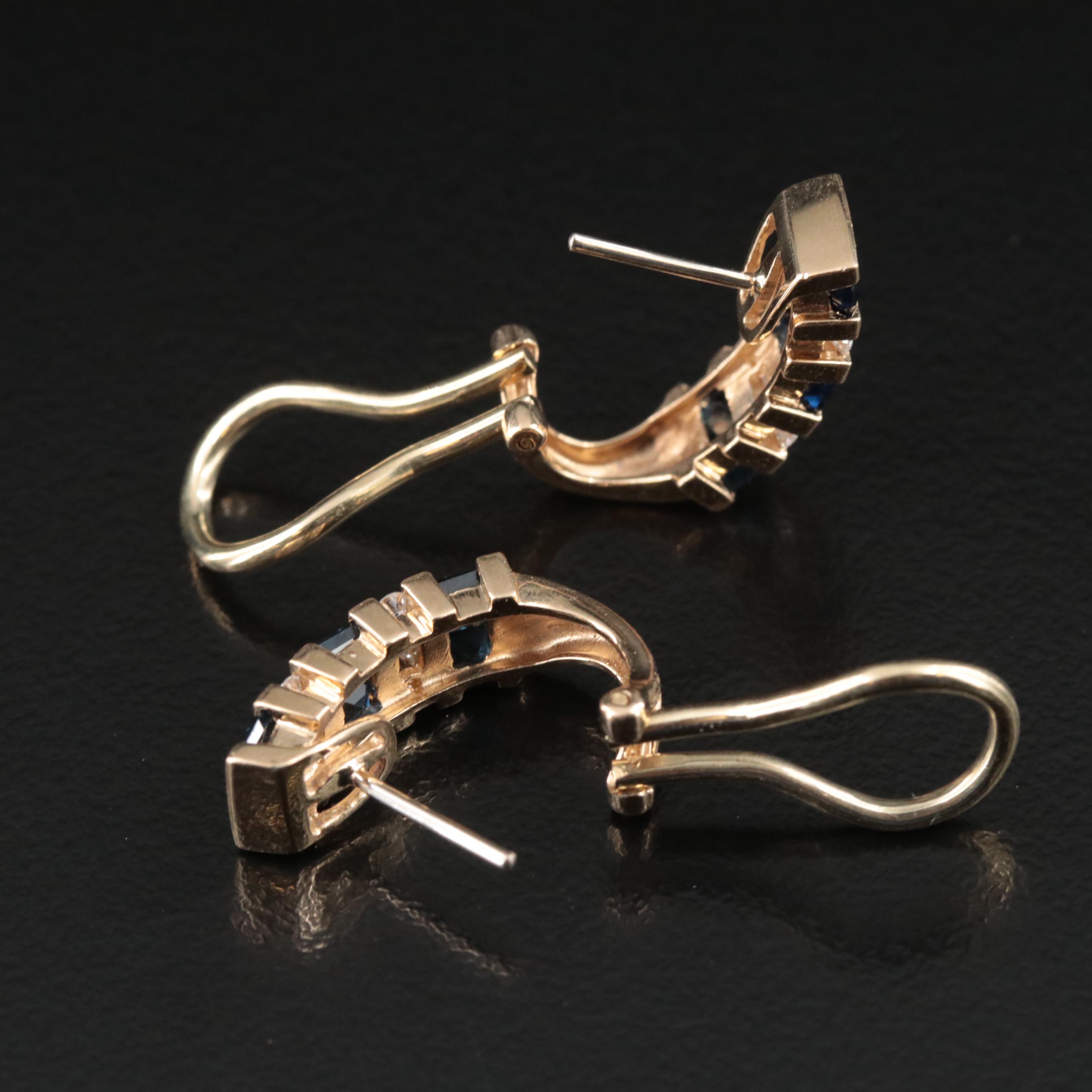 14K Sapphire and Diamond Earrings