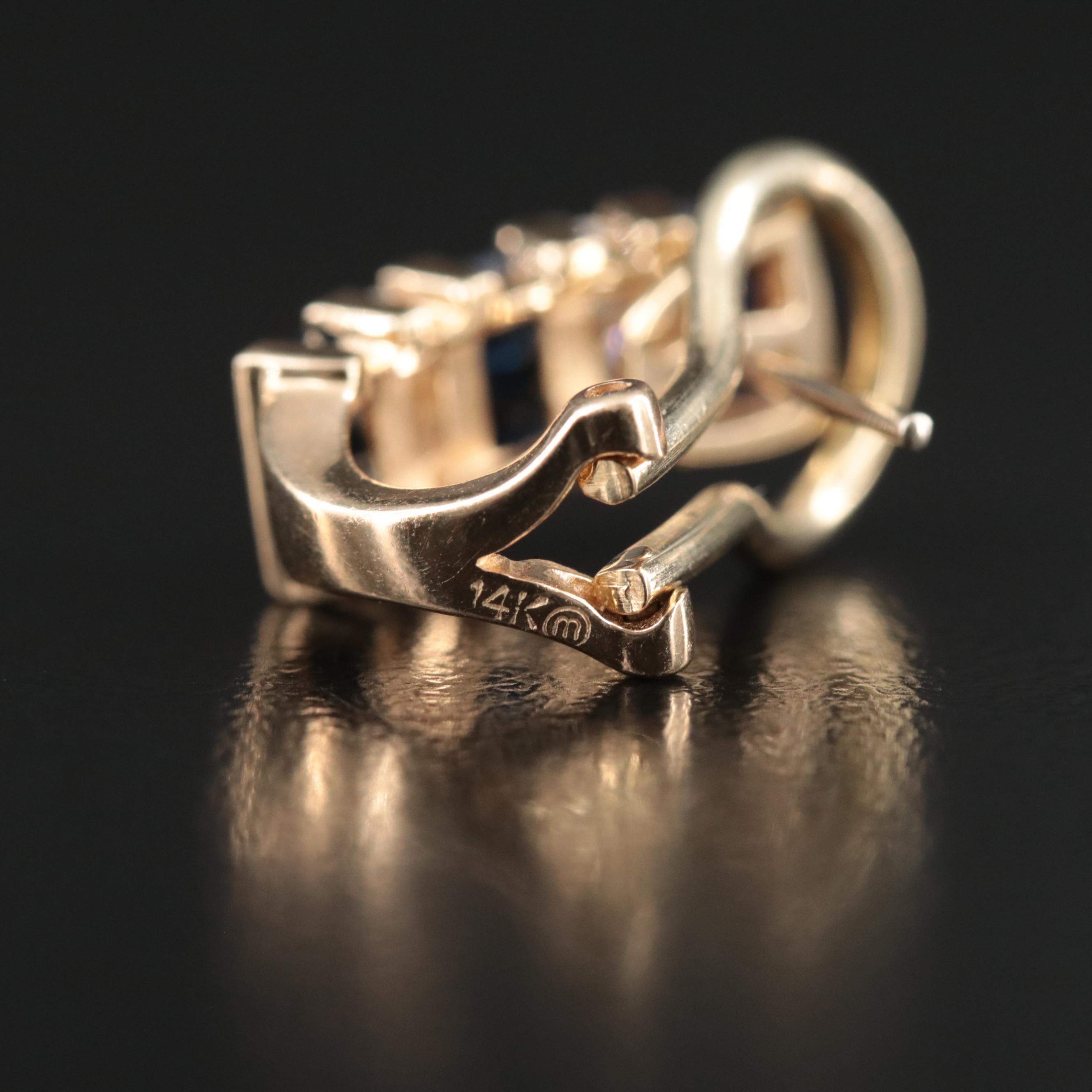 14K Sapphire and Diamond Earrings