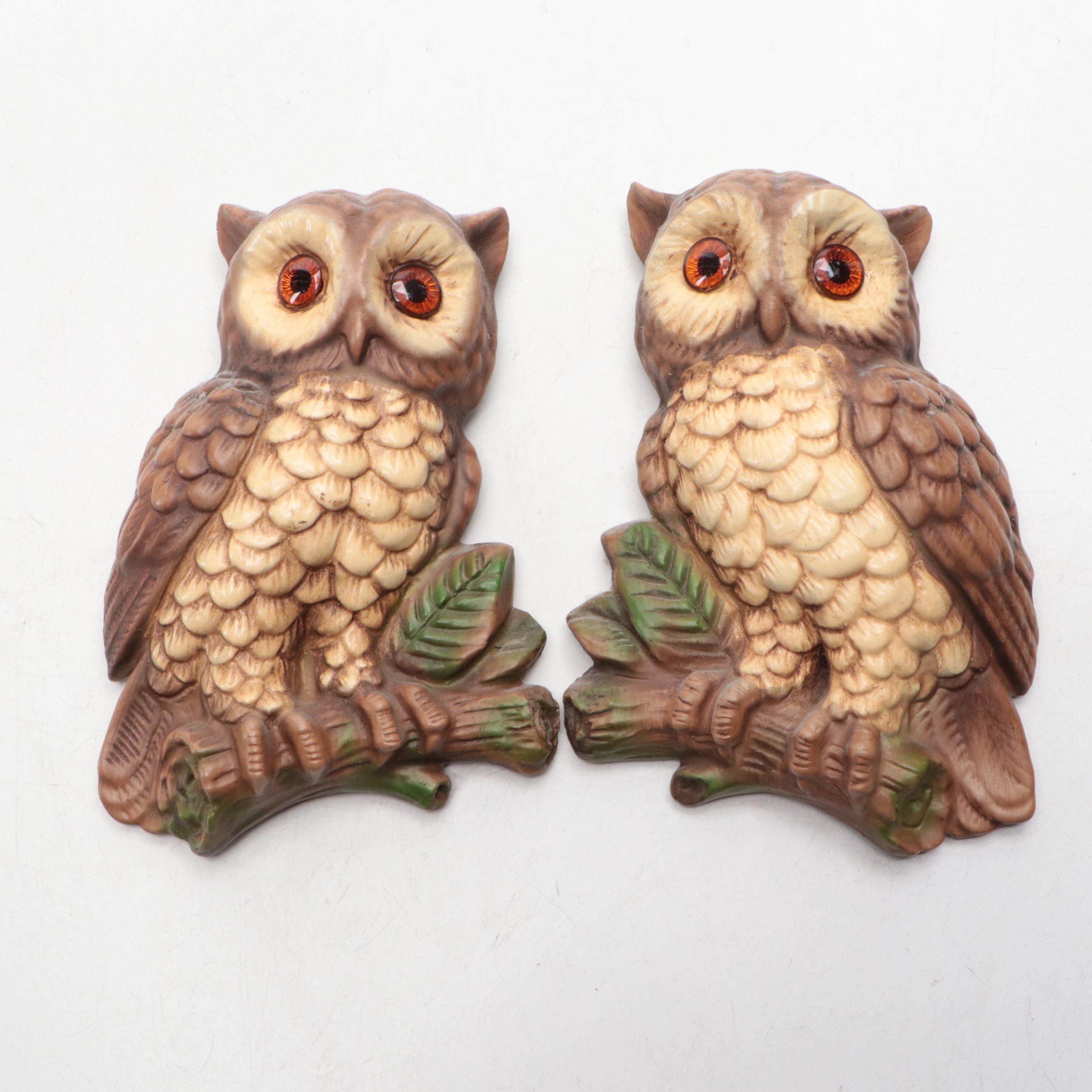 Owl-Themed Wall Hangings with Cast Iron Owl Trivets and Ceramic Incense Burner