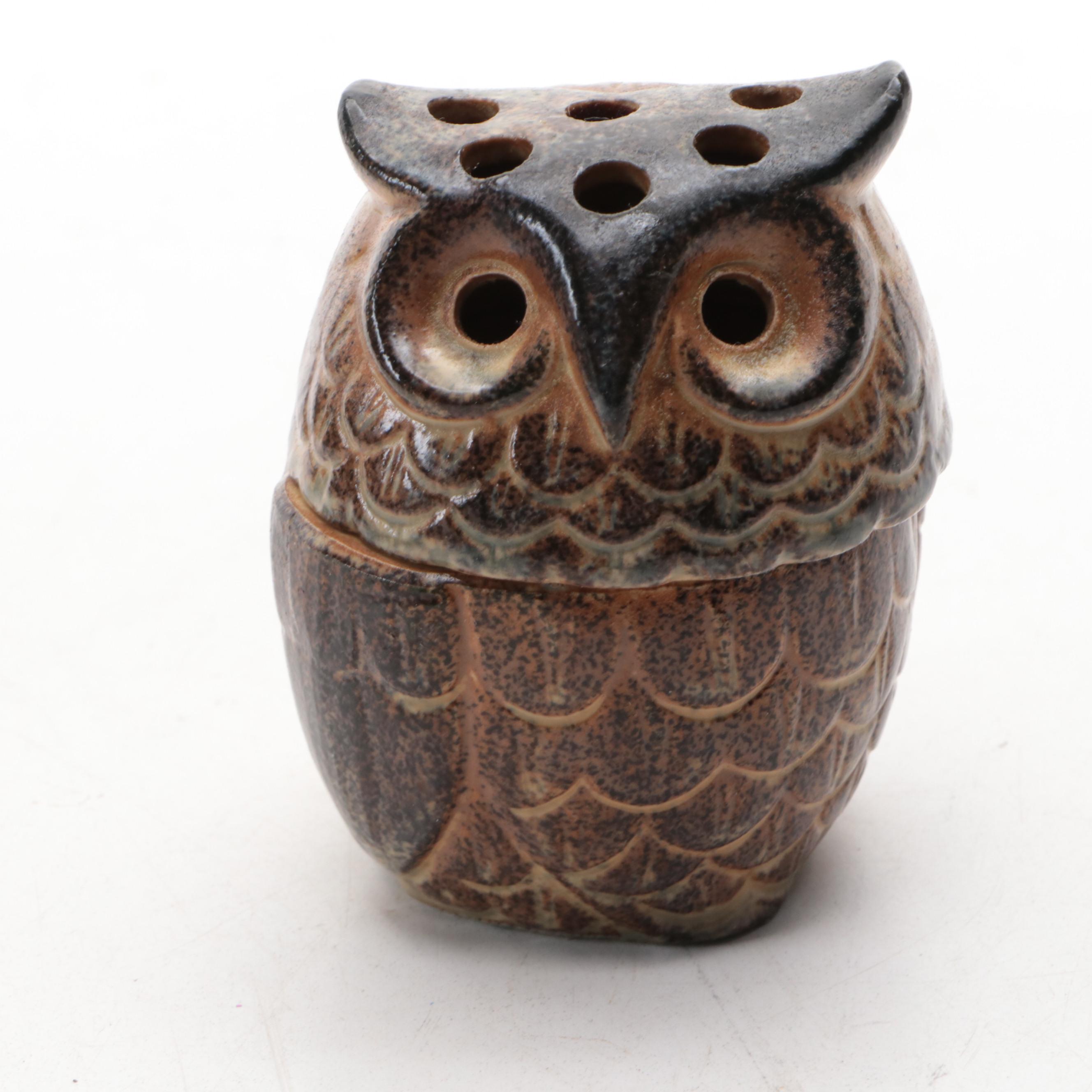 Owl-Themed Wall Hangings with Cast Iron Owl Trivets and Ceramic Incense Burner