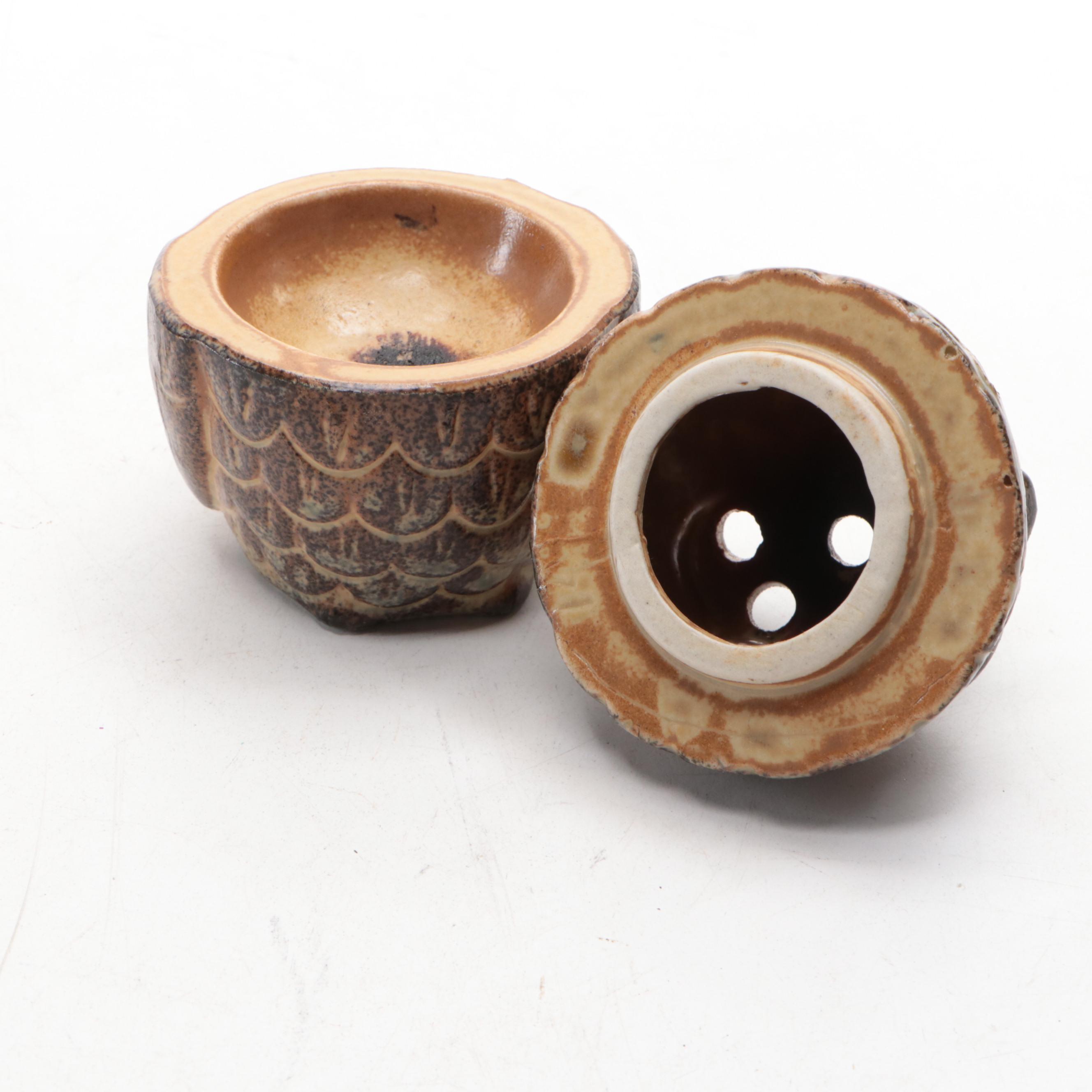 Owl-Themed Wall Hangings with Cast Iron Owl Trivets and Ceramic Incense Burner