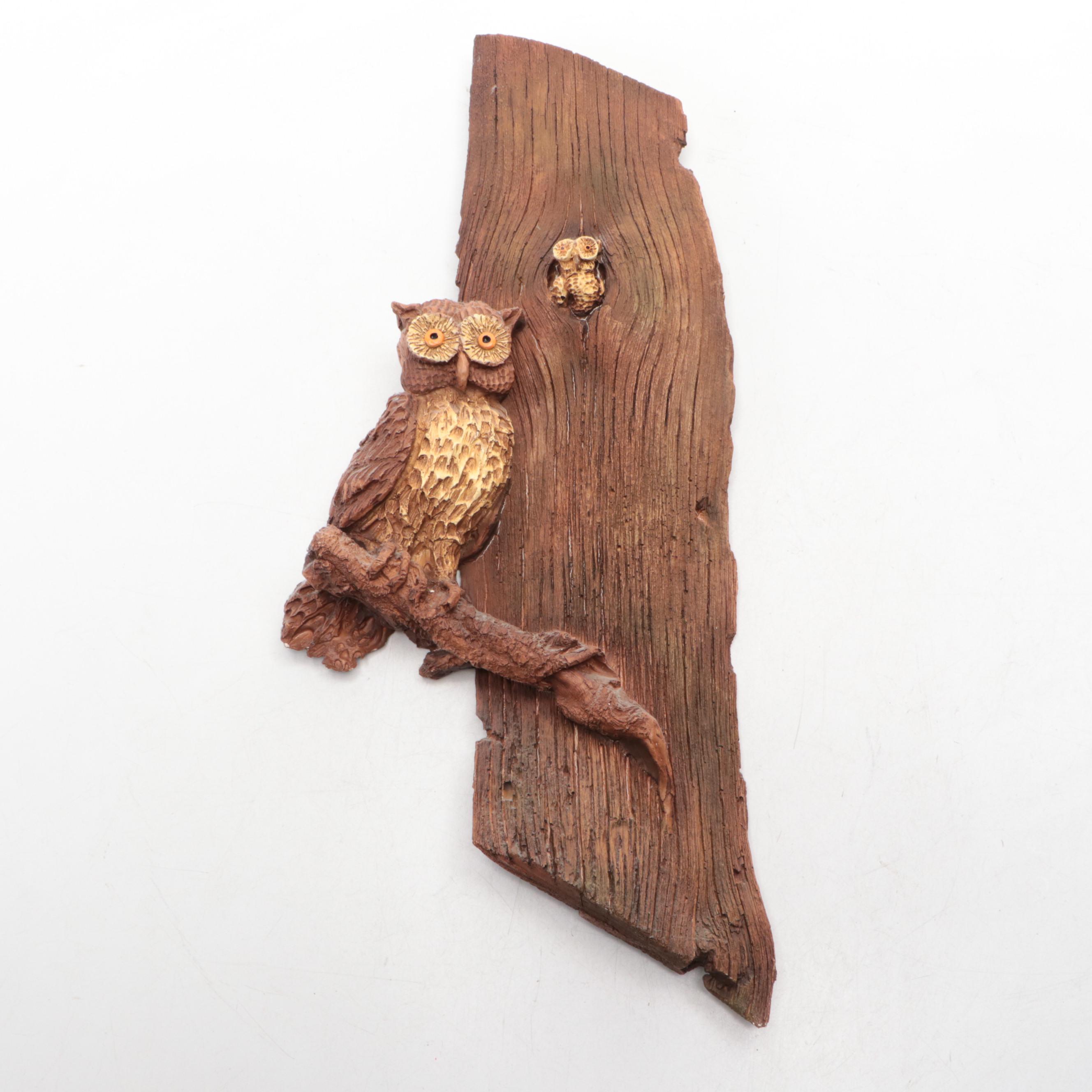 Owl-Themed Wall Hangings with Cast Iron Owl Trivets and Ceramic Incense Burner