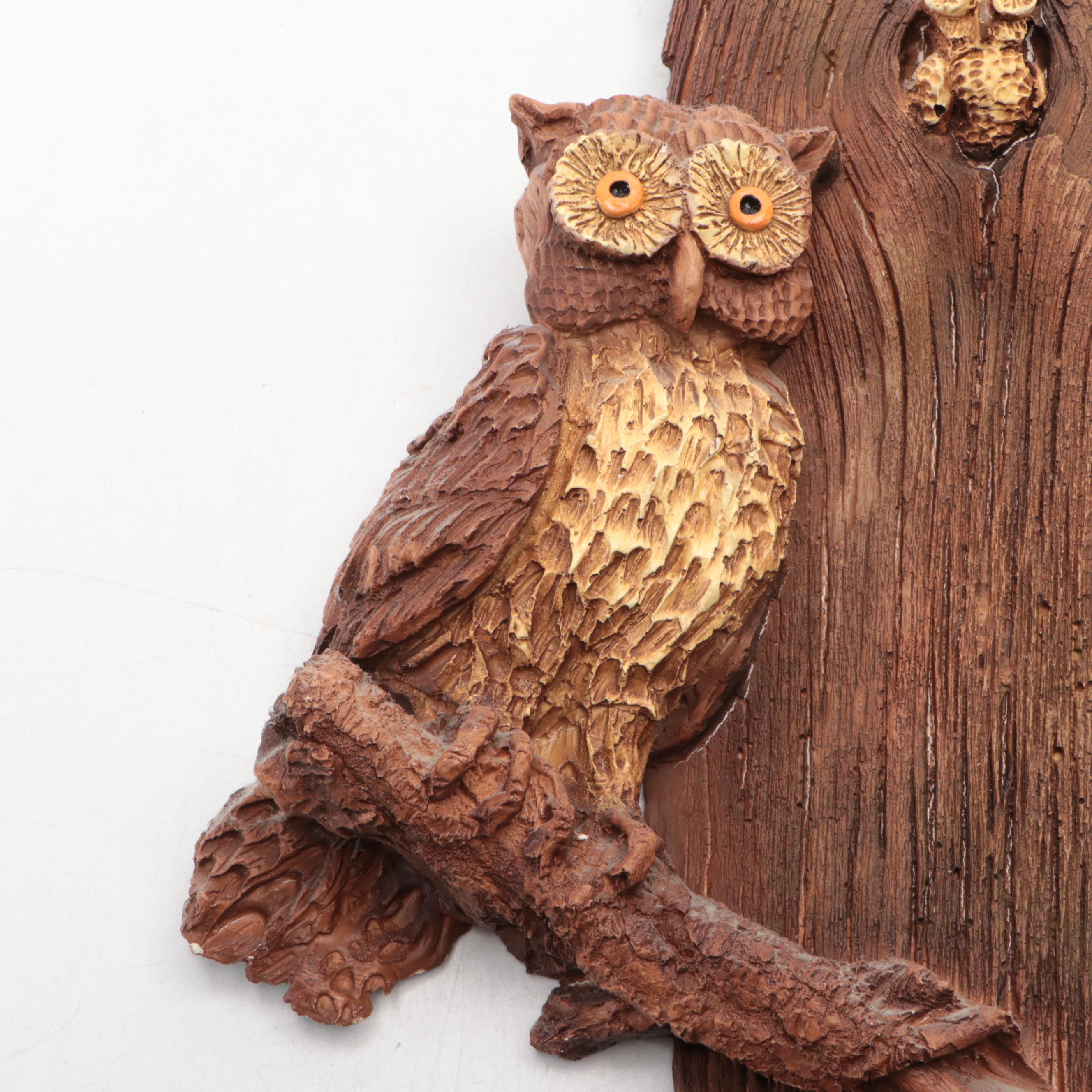 Owl-Themed Wall Hangings with Cast Iron Owl Trivets and Ceramic Incense Burner