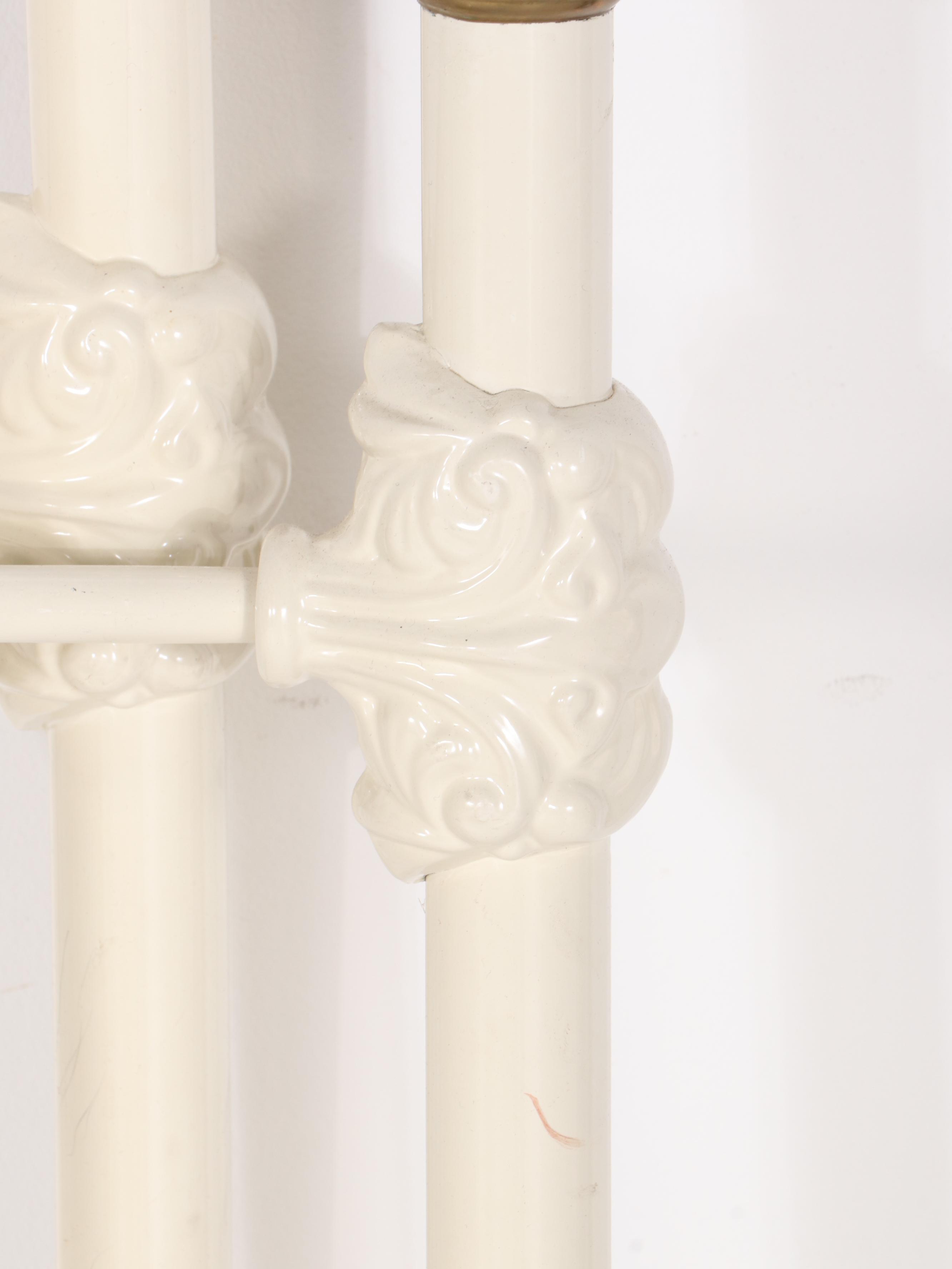 Brass Beds of Virginia Painted Cast Metal Twin Bed Frames with Brass Finials