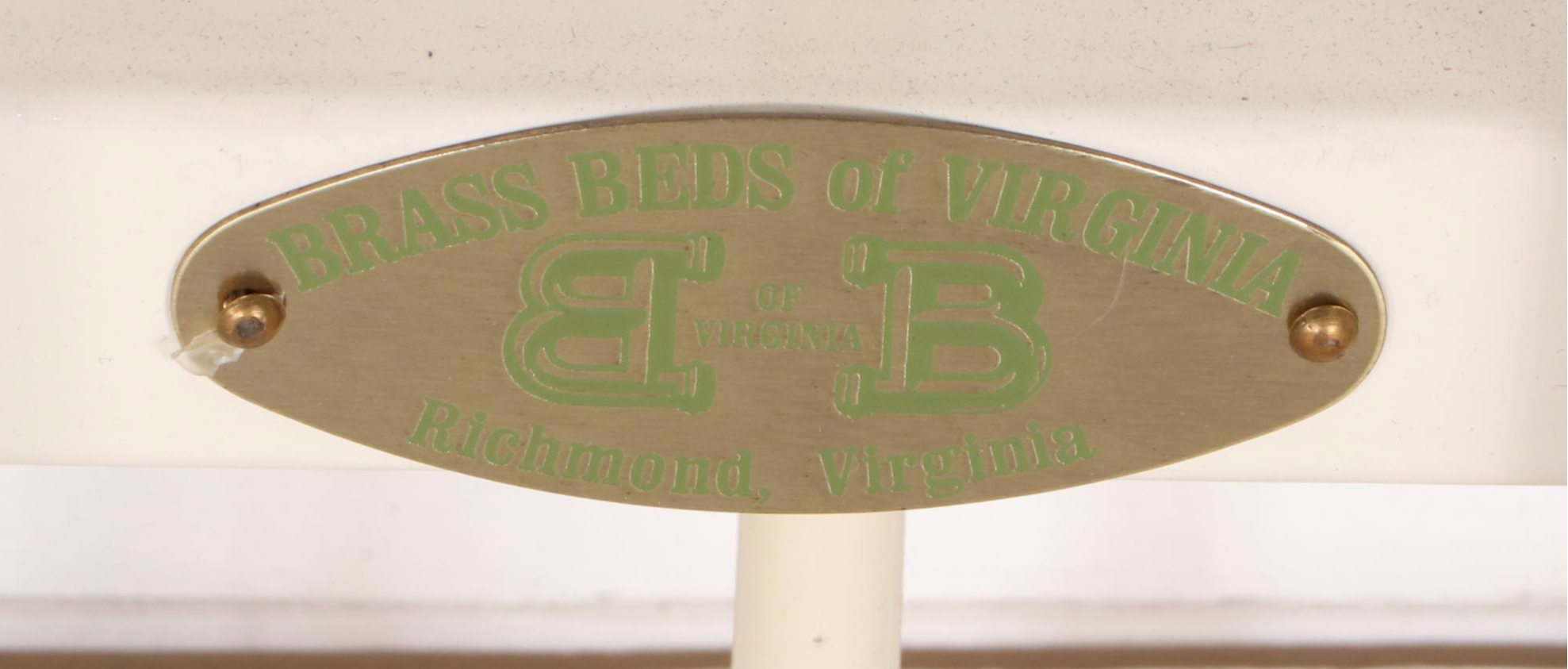 Brass Beds of Virginia Painted Cast Metal Twin Bed Frames with Brass Finials