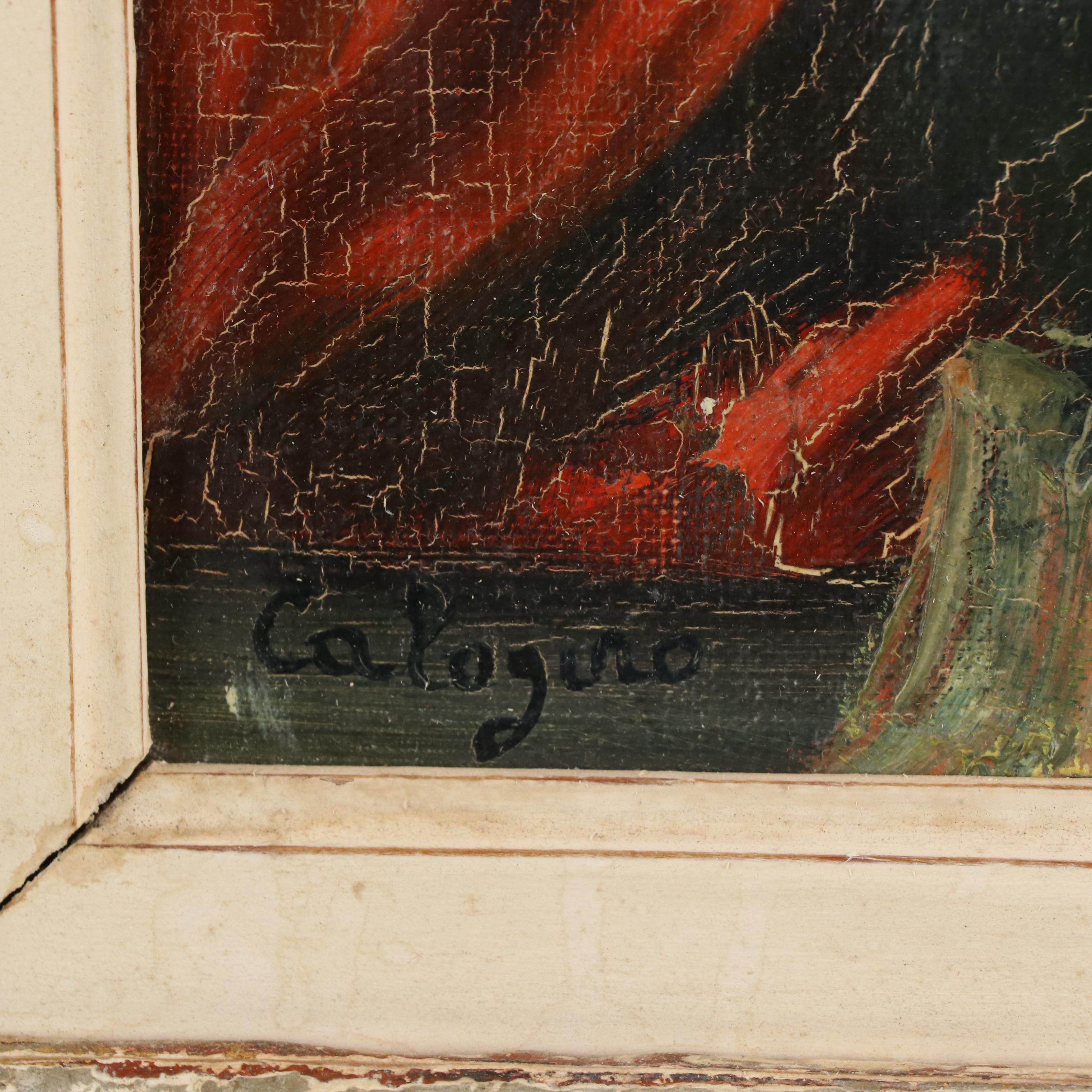 Jean Calogero Modernist Oil Painting of Child, Mid-20th Century