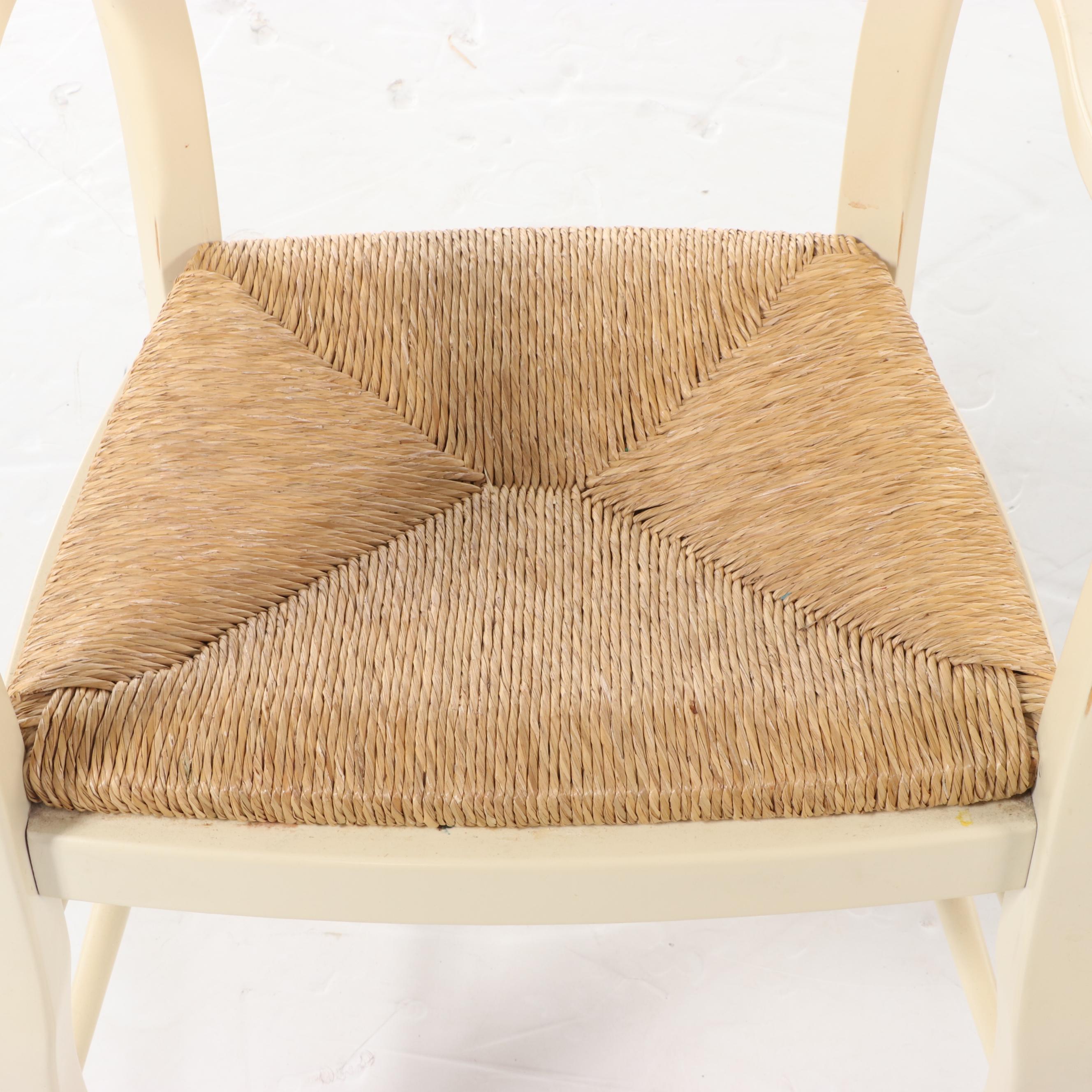 Six Pottery Barn "French Country" Dining Chairs in Antique White