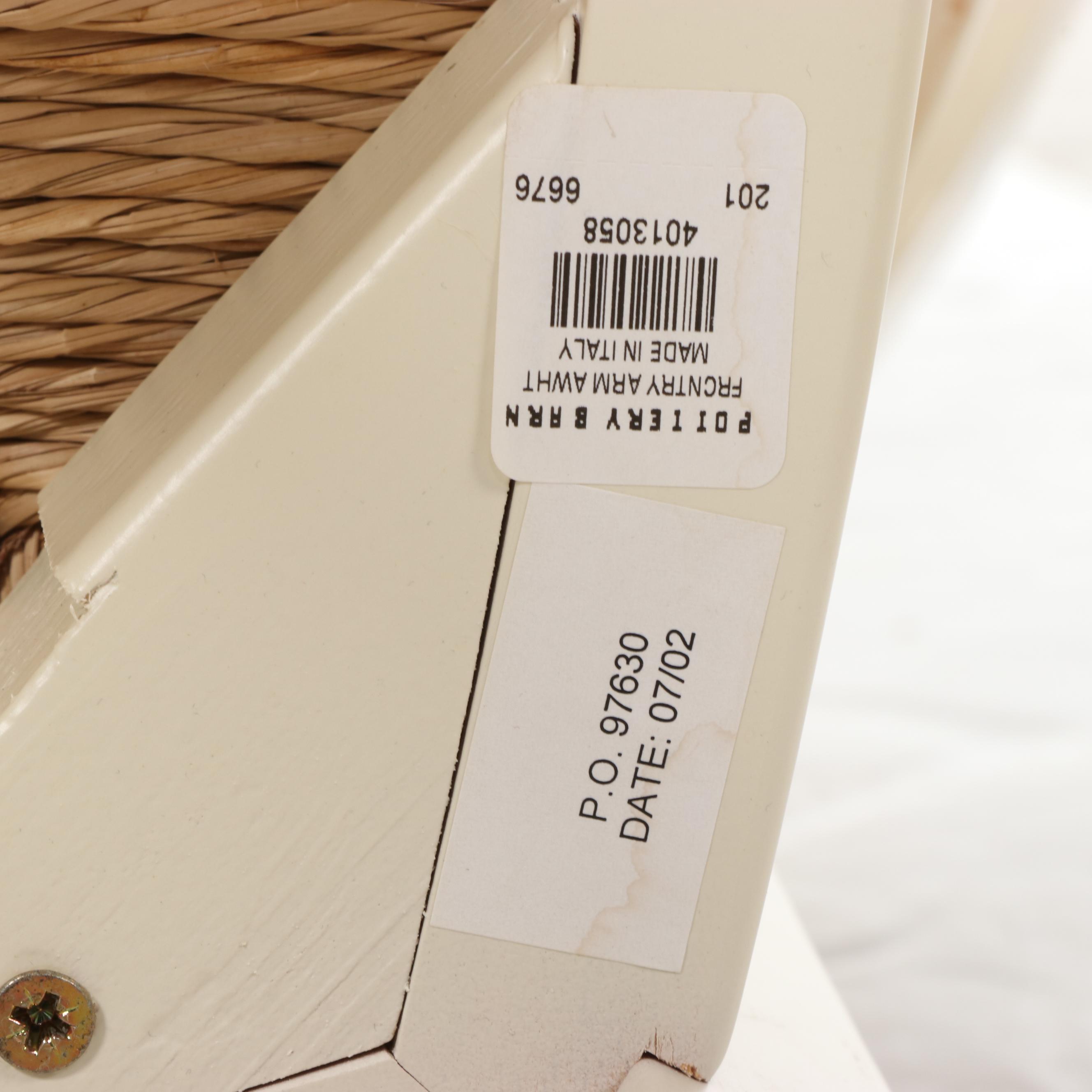 Six Pottery Barn "French Country" Dining Chairs in Antique White