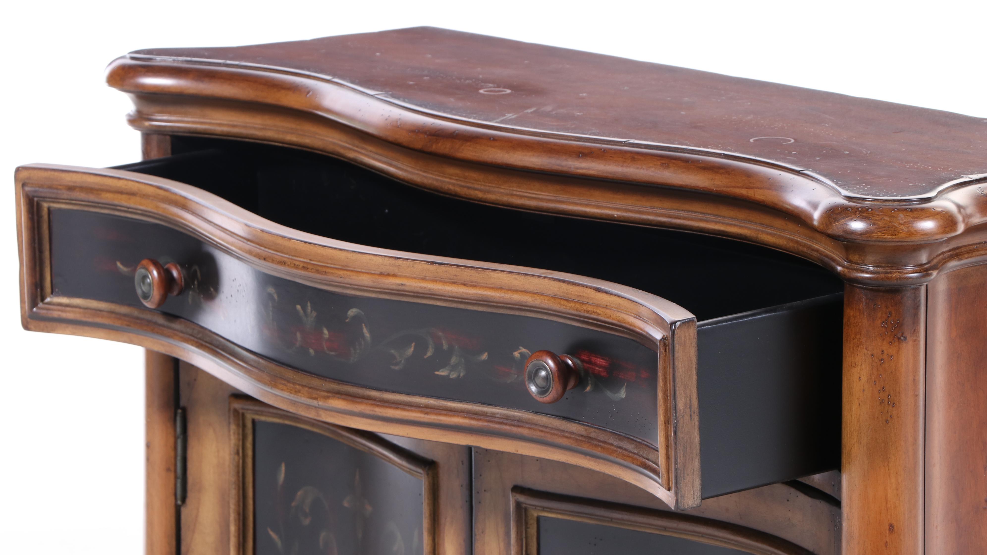 Hooker Furniture "Seven Seas" Cherrywood & Paint-Decorated Console Cabinet