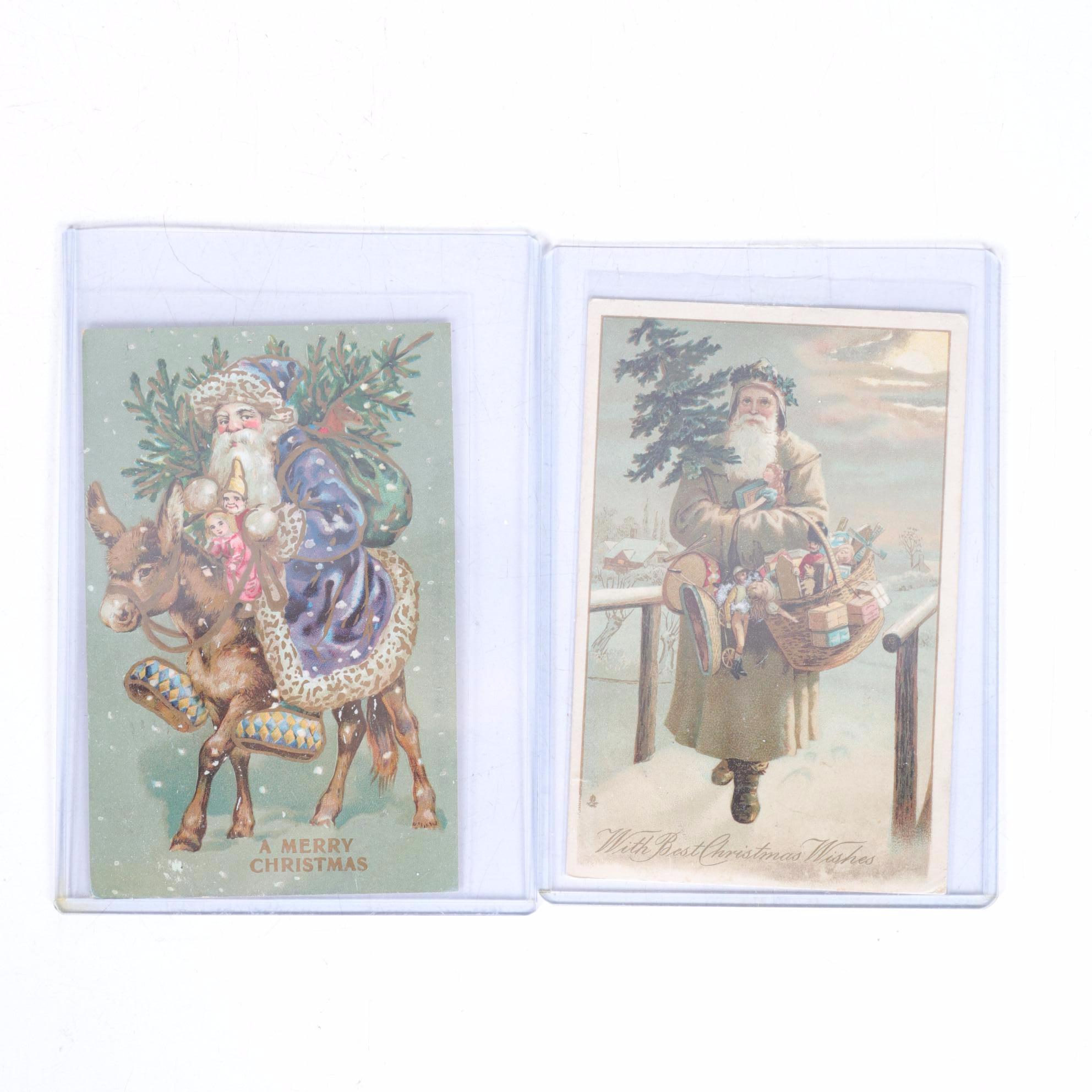 Antique Christmas Postcard Collection, Many Embossed, From Germany & USA