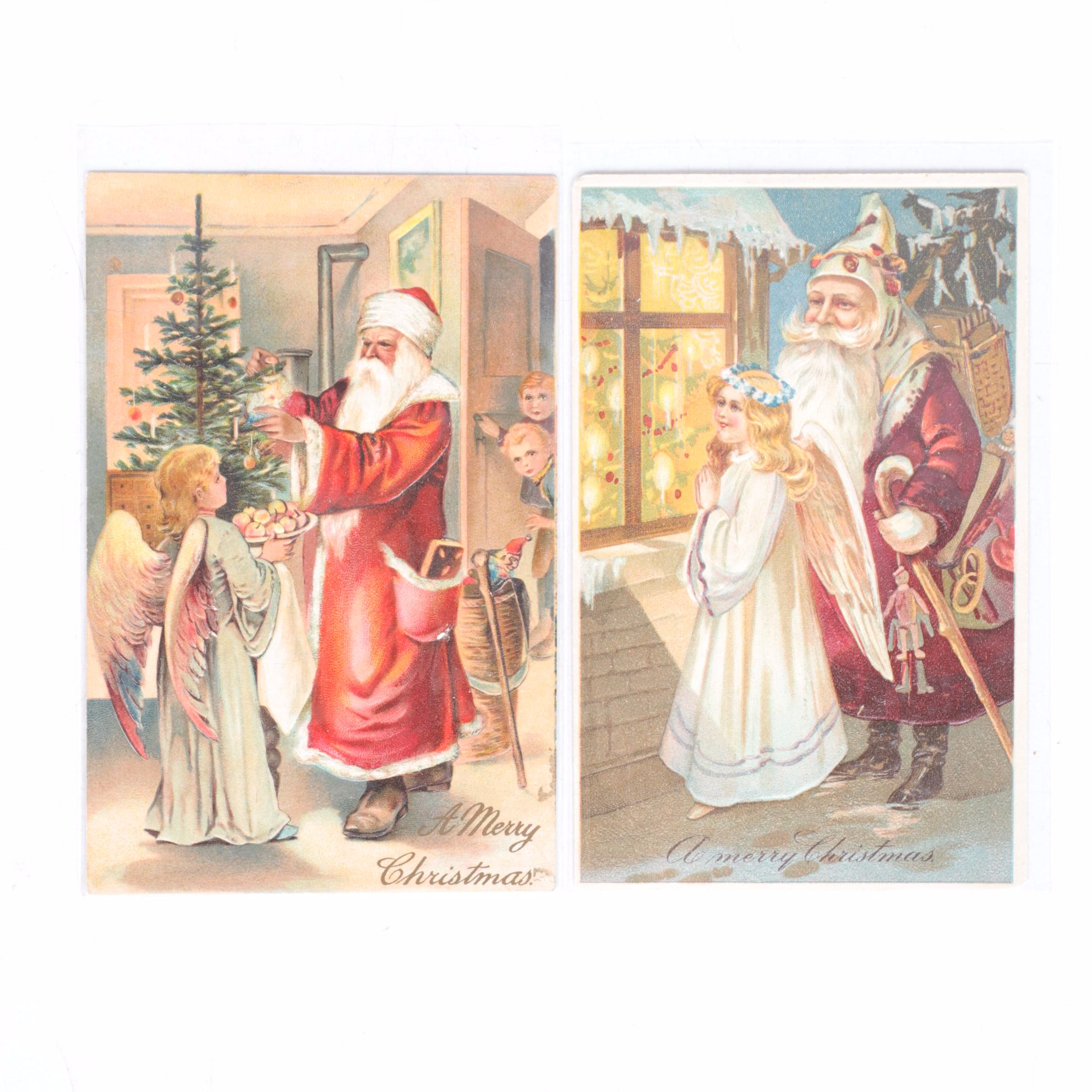 Antique Christmas Postcard Collection, Many Embossed, From Germany & USA