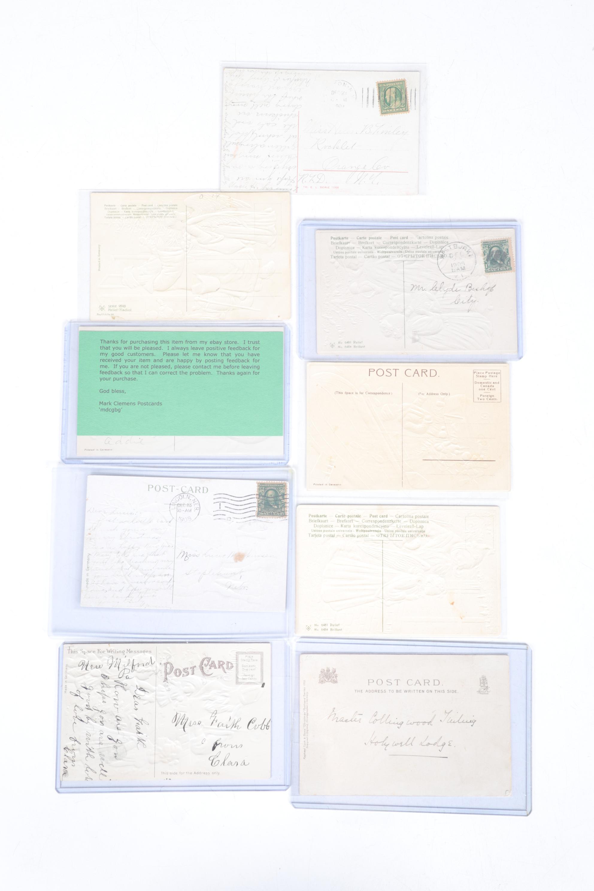 Antique Christmas Postcard Collection, Many Embossed, From Germany & USA