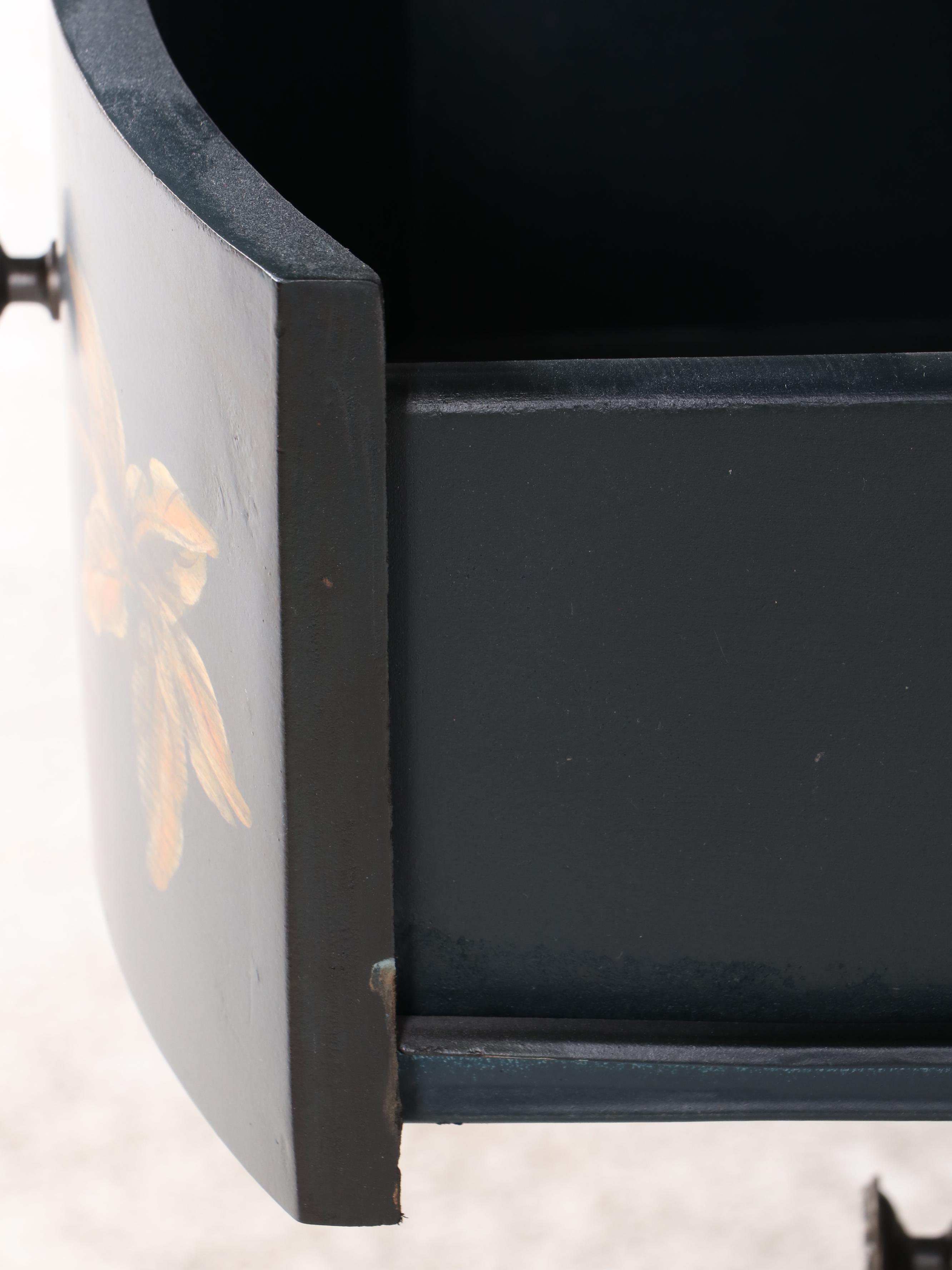 Stein World "Ophelia" Floral-Decorated Three-Drawer Chairside Chest