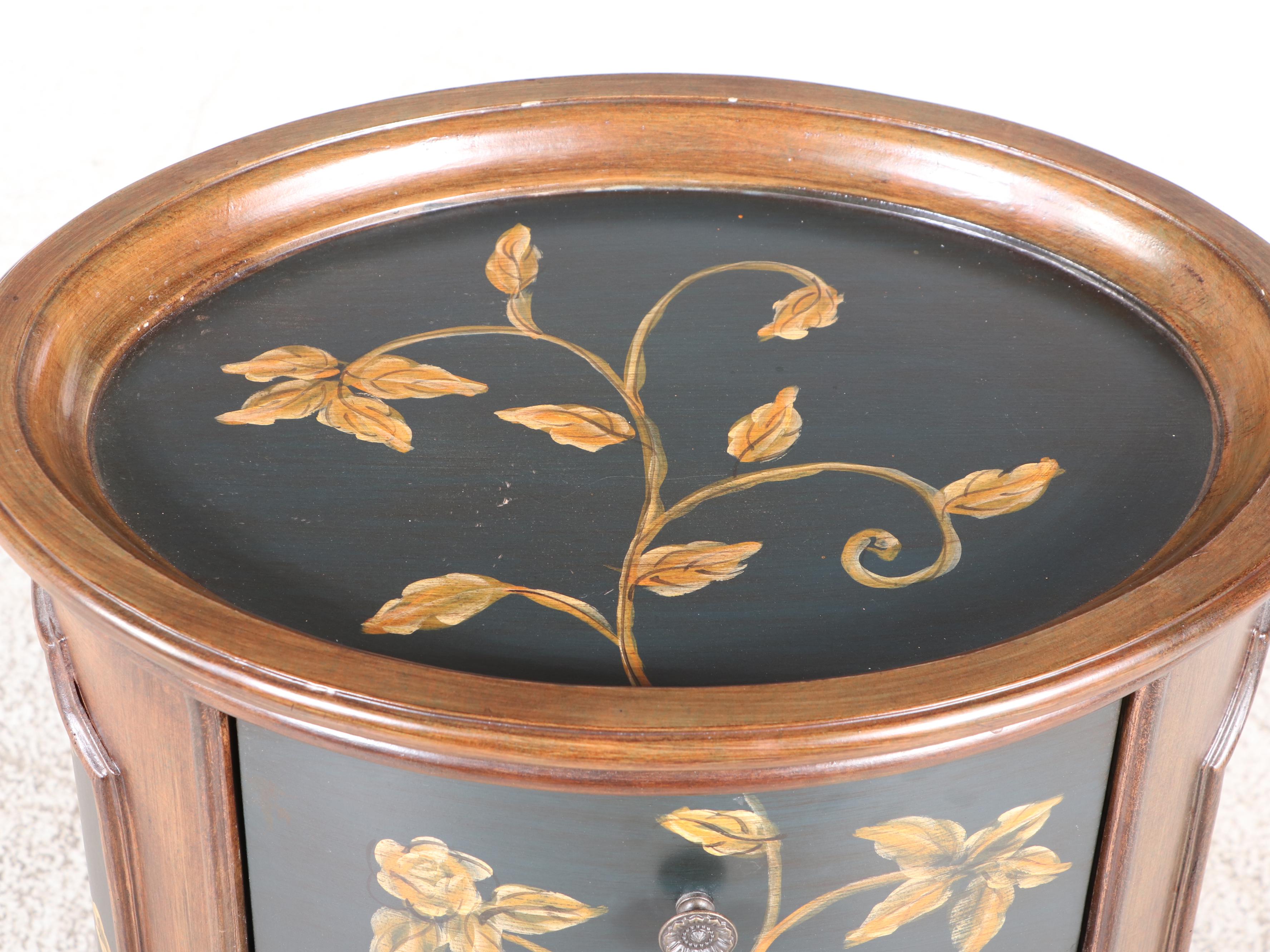 Stein World "Ophelia" Floral-Decorated Three-Drawer Chairside Chest