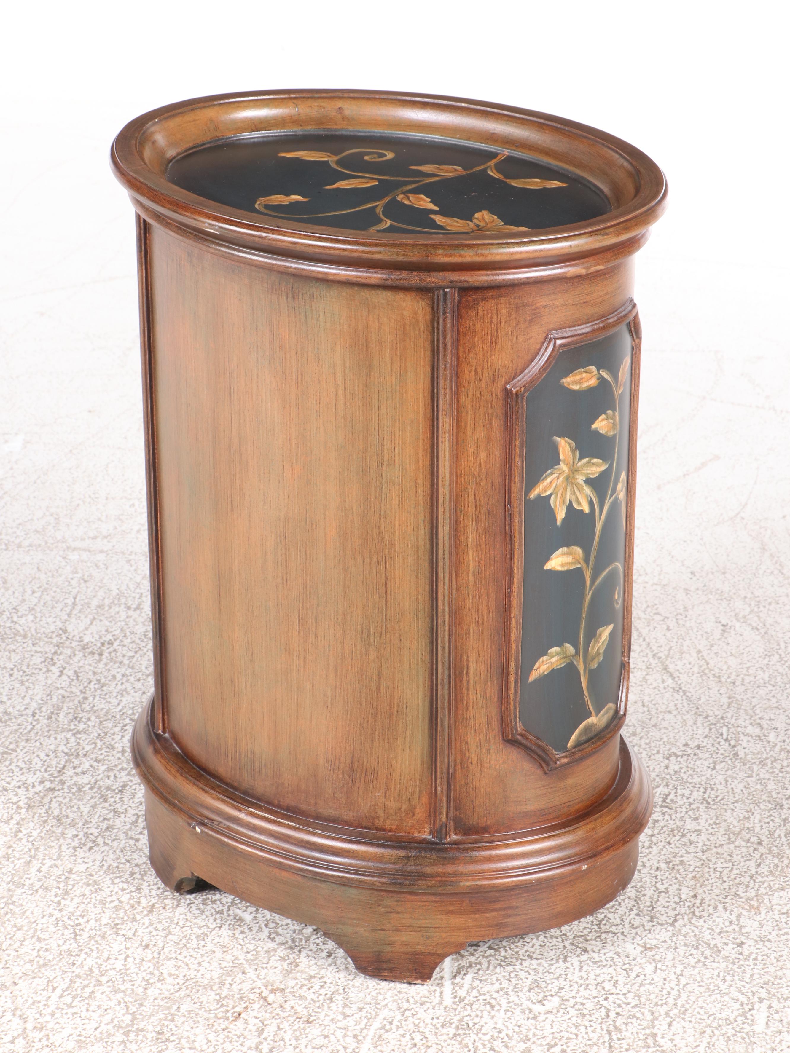 Stein World "Ophelia" Floral-Decorated Three-Drawer Chairside Chest