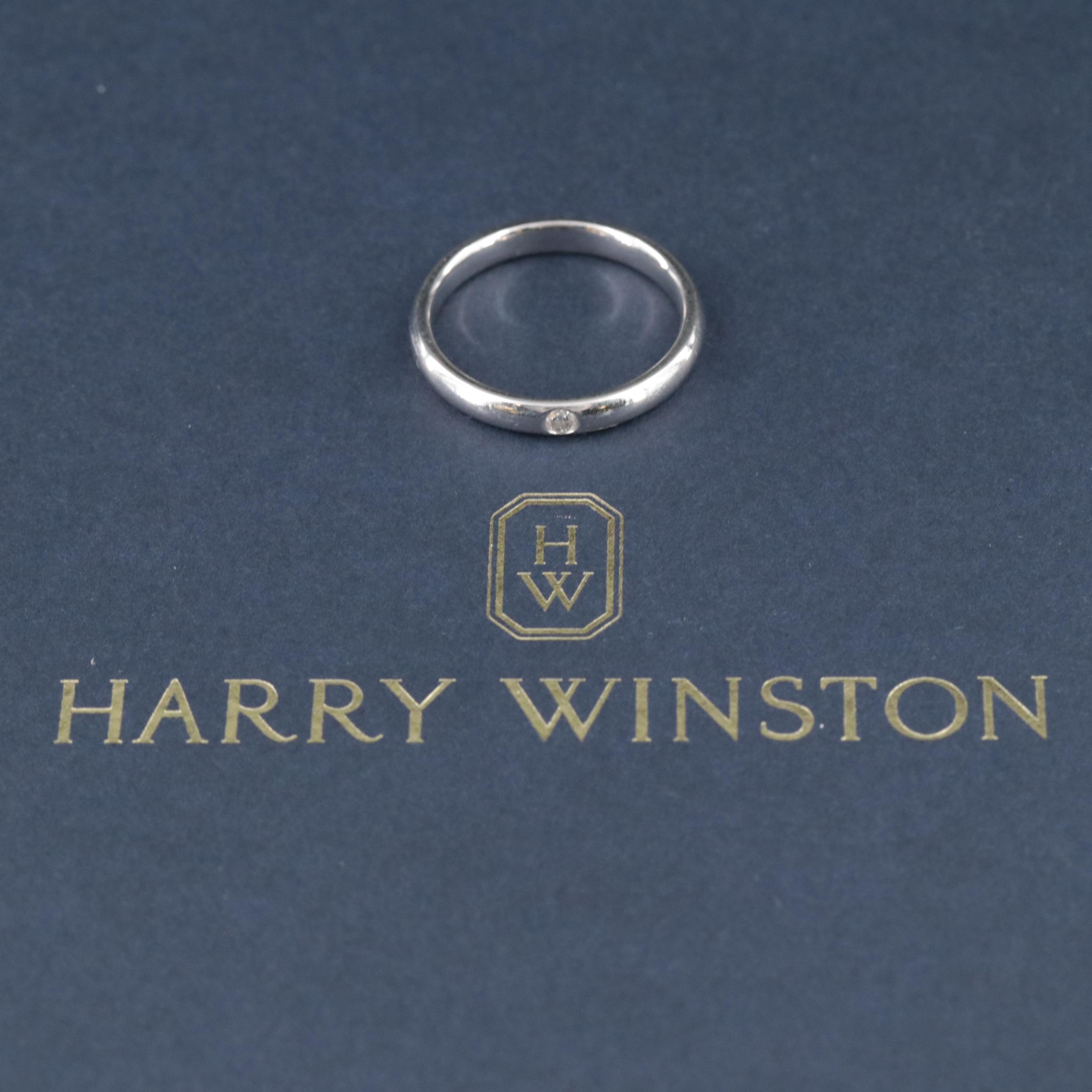 Harry Winston Platinum Classic Single Diamond Band Ring
