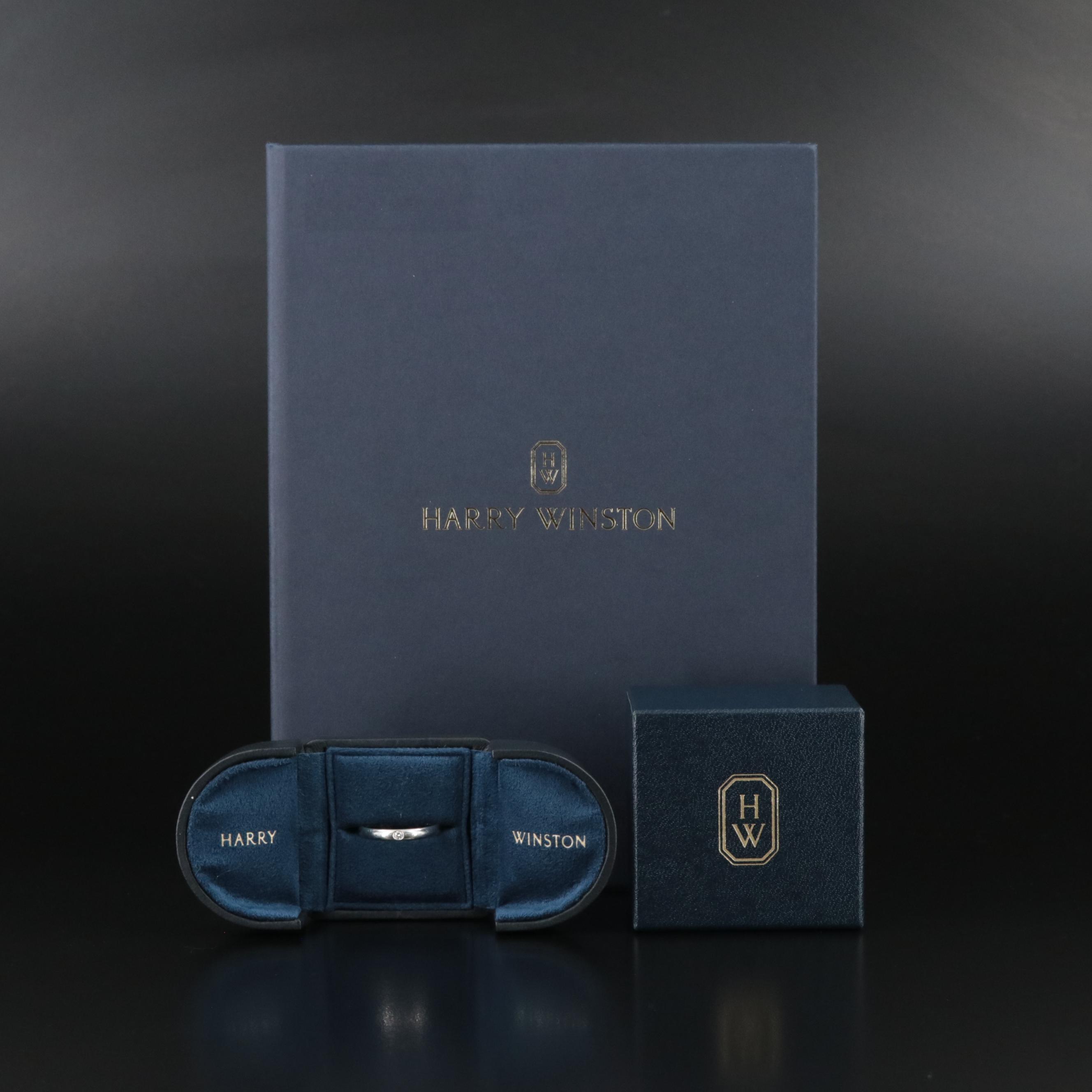 Harry Winston Platinum Classic Single Diamond Band Ring