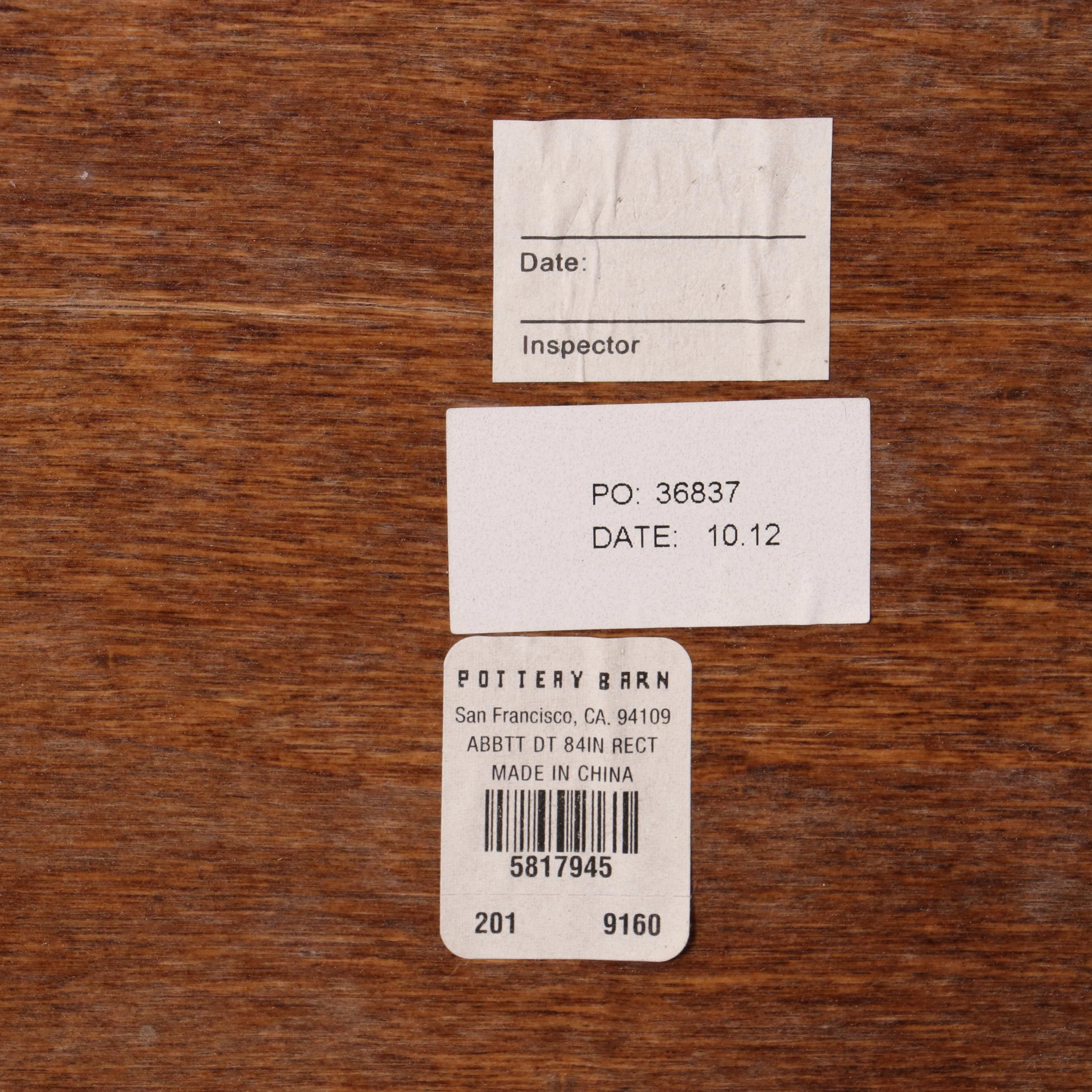 Pottery Barn "Abbott" Concrete and Acacia Outdoor Dining Table