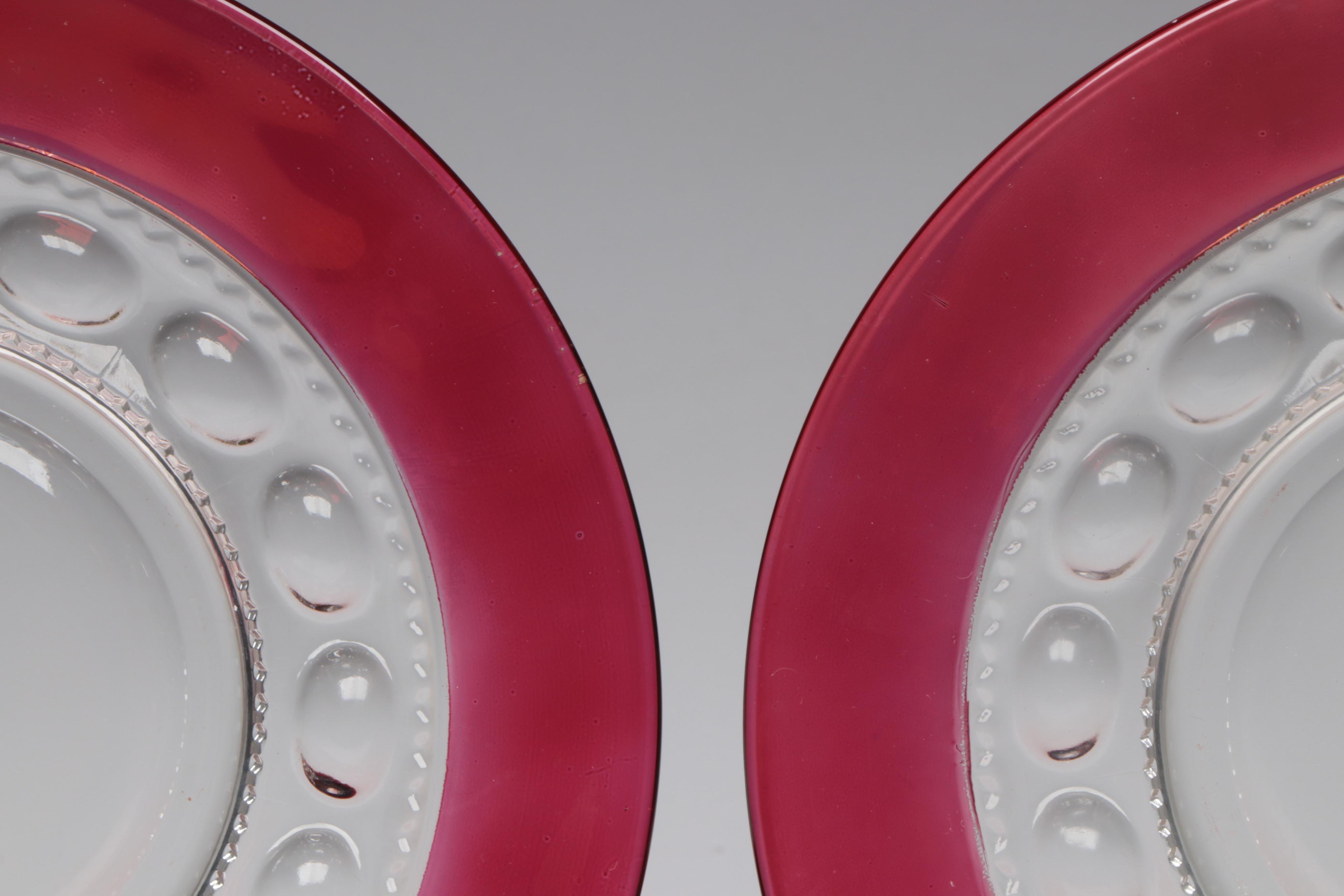 Tiffin-Franciscan "King's Crown-Ruby Flashed" Glass Dinnerware