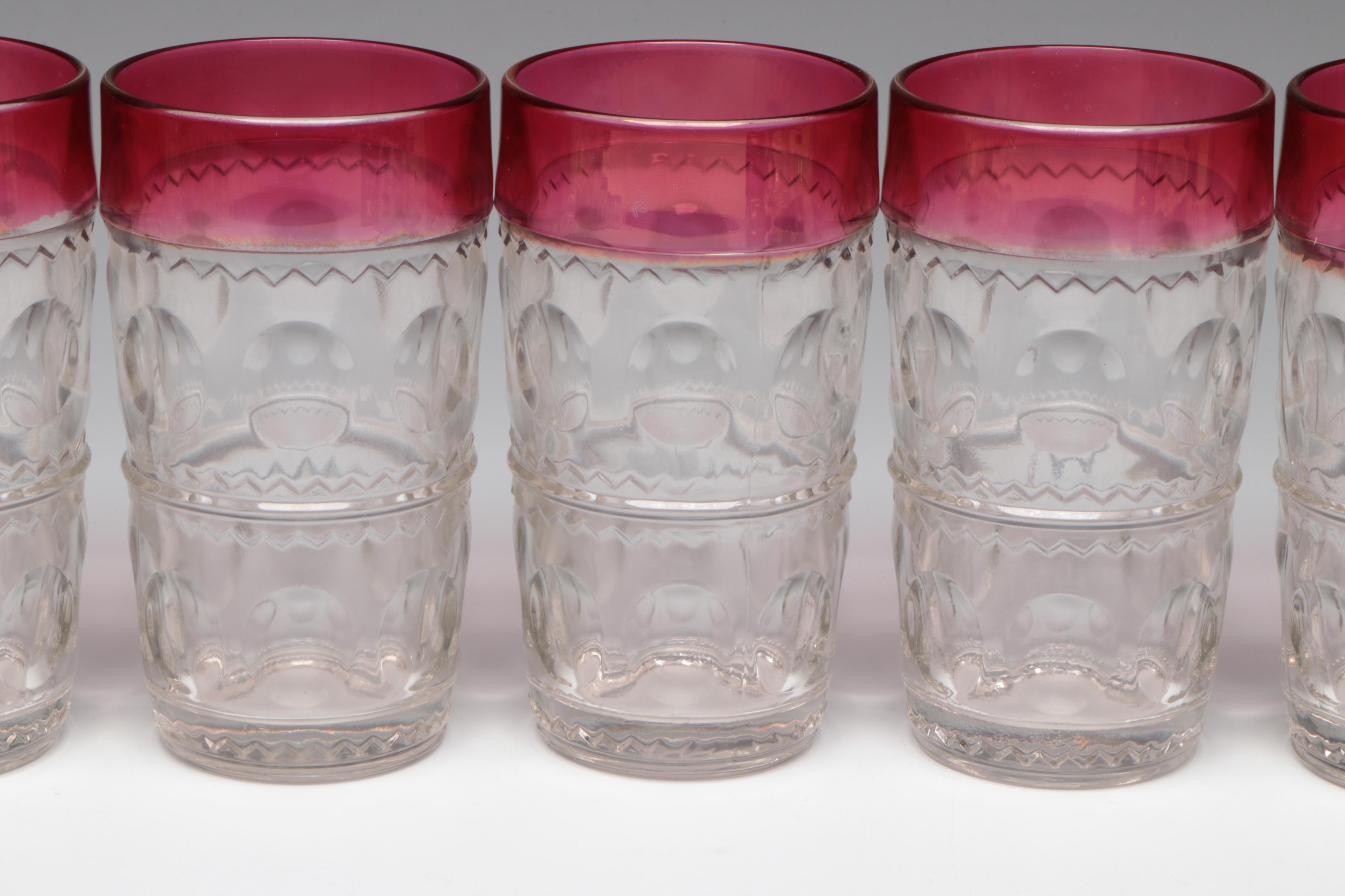 Tiffin-Franciscan "King's Crown-Ruby Flashed" Glass Dinnerware