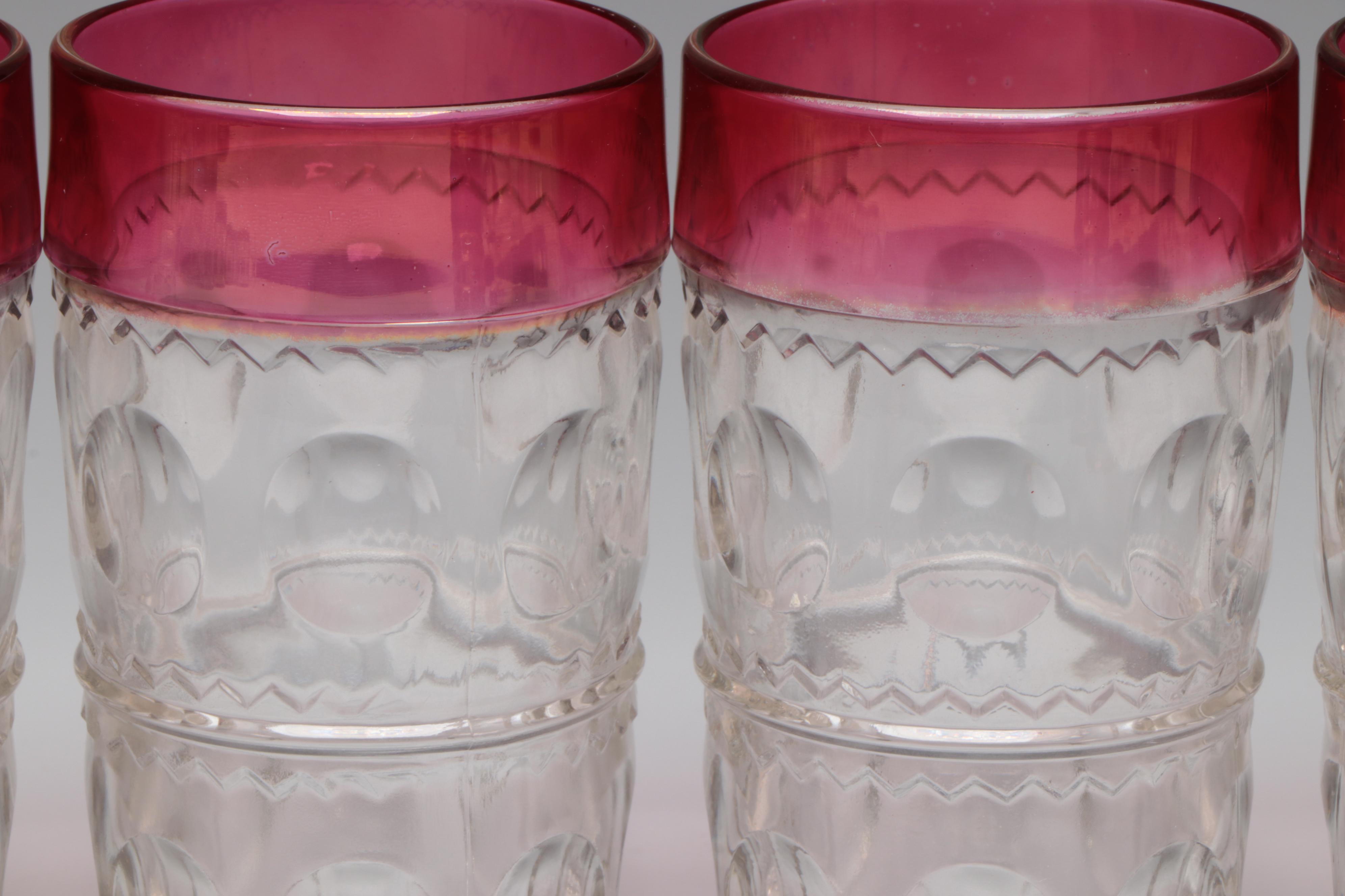 Tiffin-Franciscan "King's Crown-Ruby Flashed" Glass Dinnerware