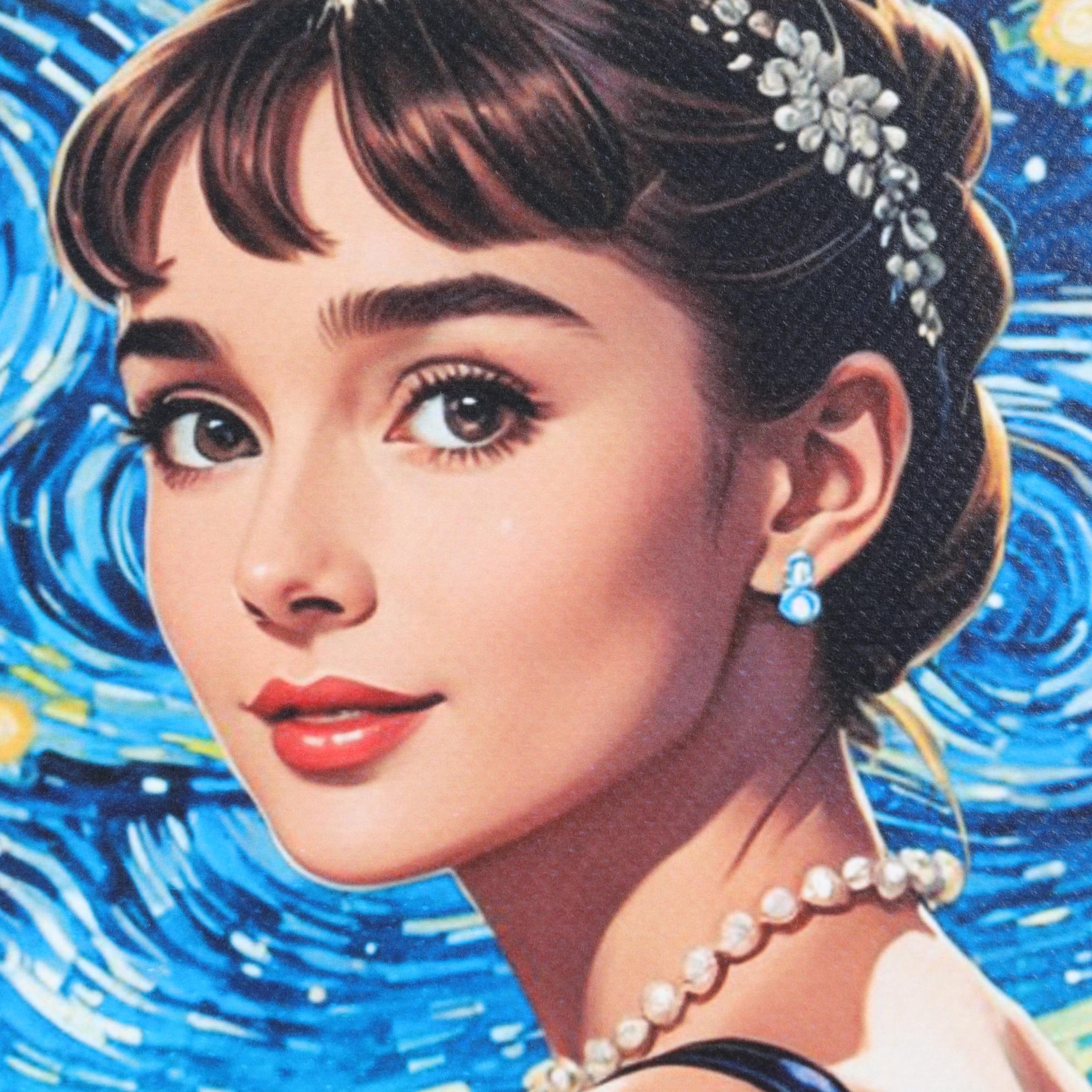 Death NYC Pop Art Graphic Print Featuring AI Audrey Hepburn, 2024