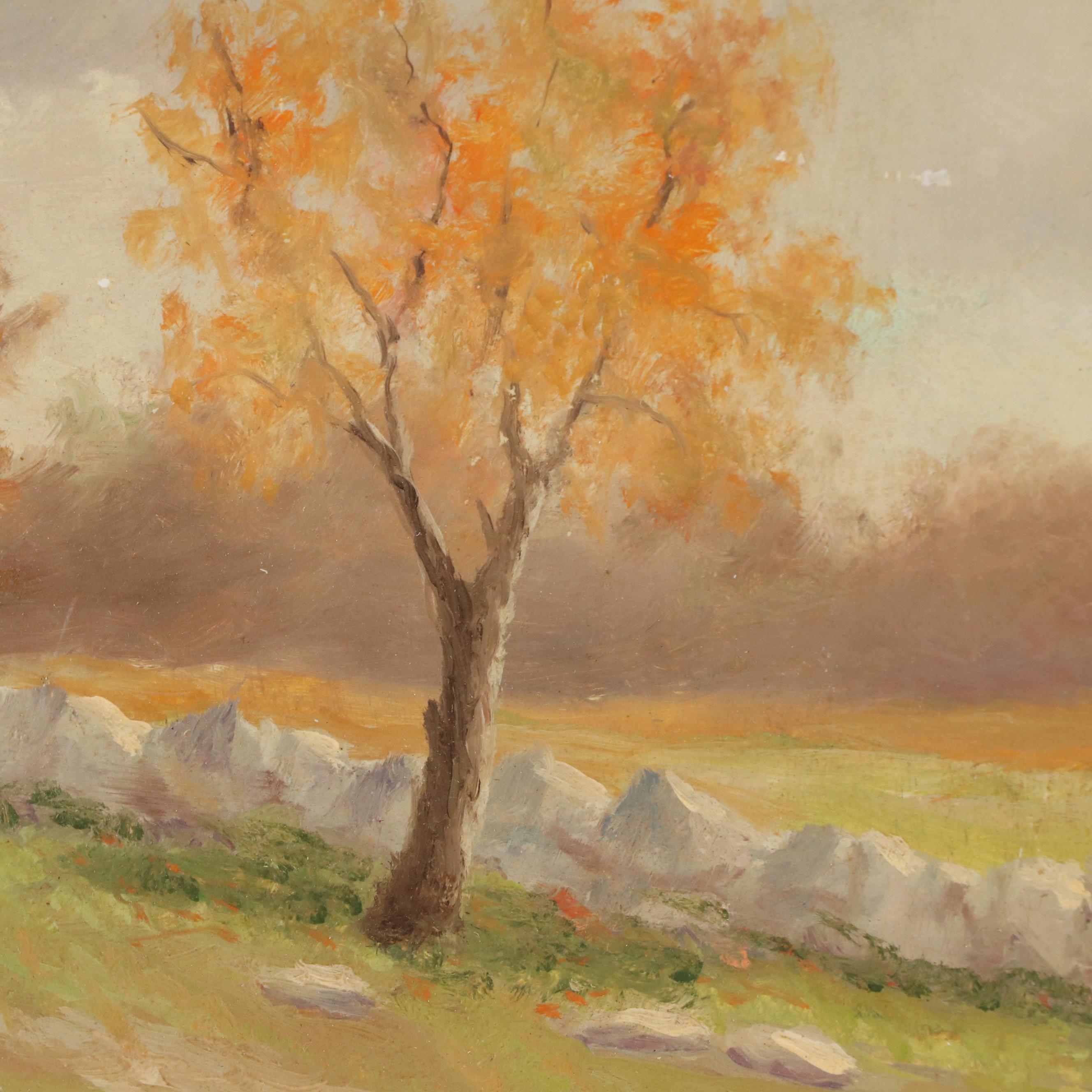 Robert Jenkins Onderdonk Bucolic Landscape Oil Painting, Late 19th Century