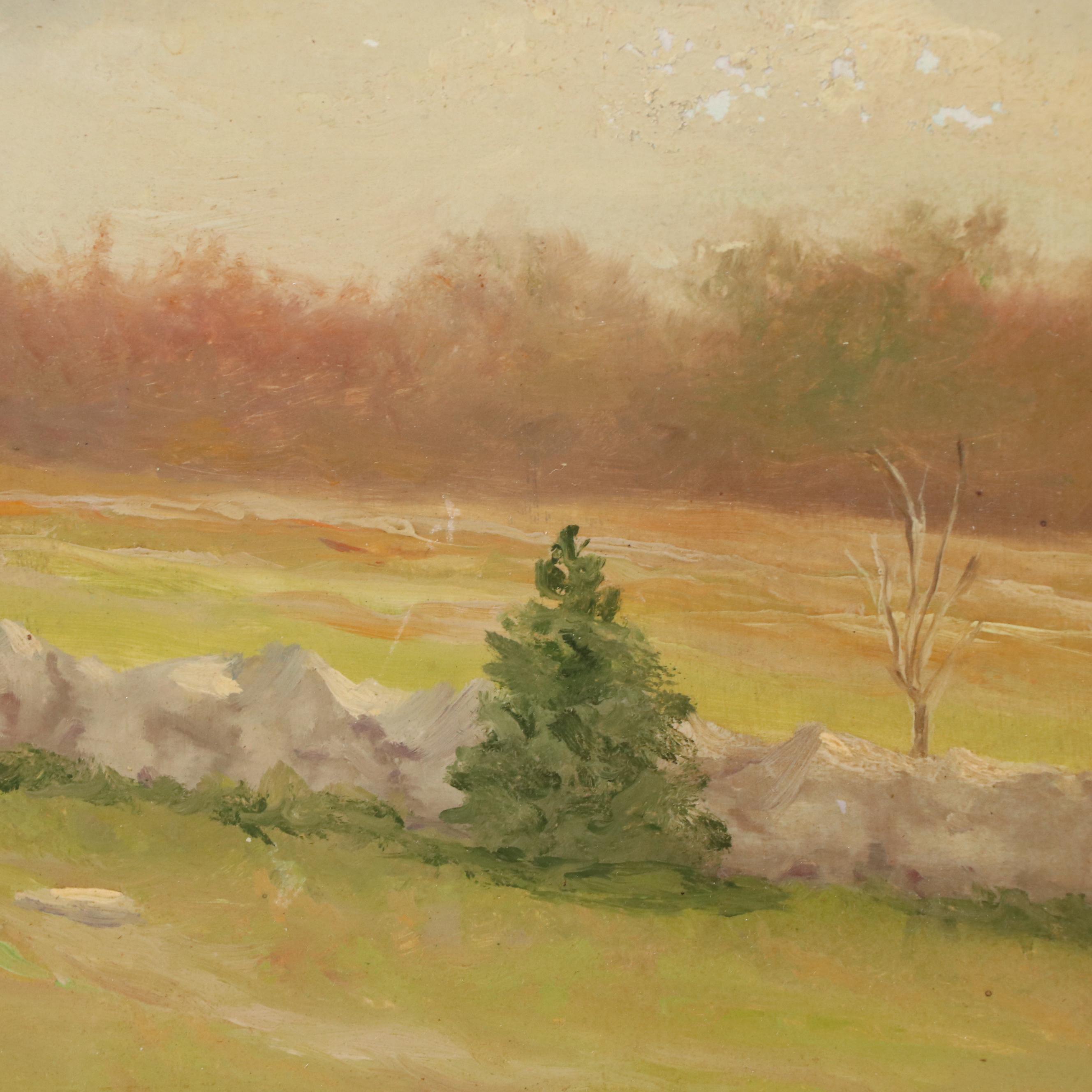 Robert Jenkins Onderdonk Bucolic Landscape Oil Painting, Late 19th Century