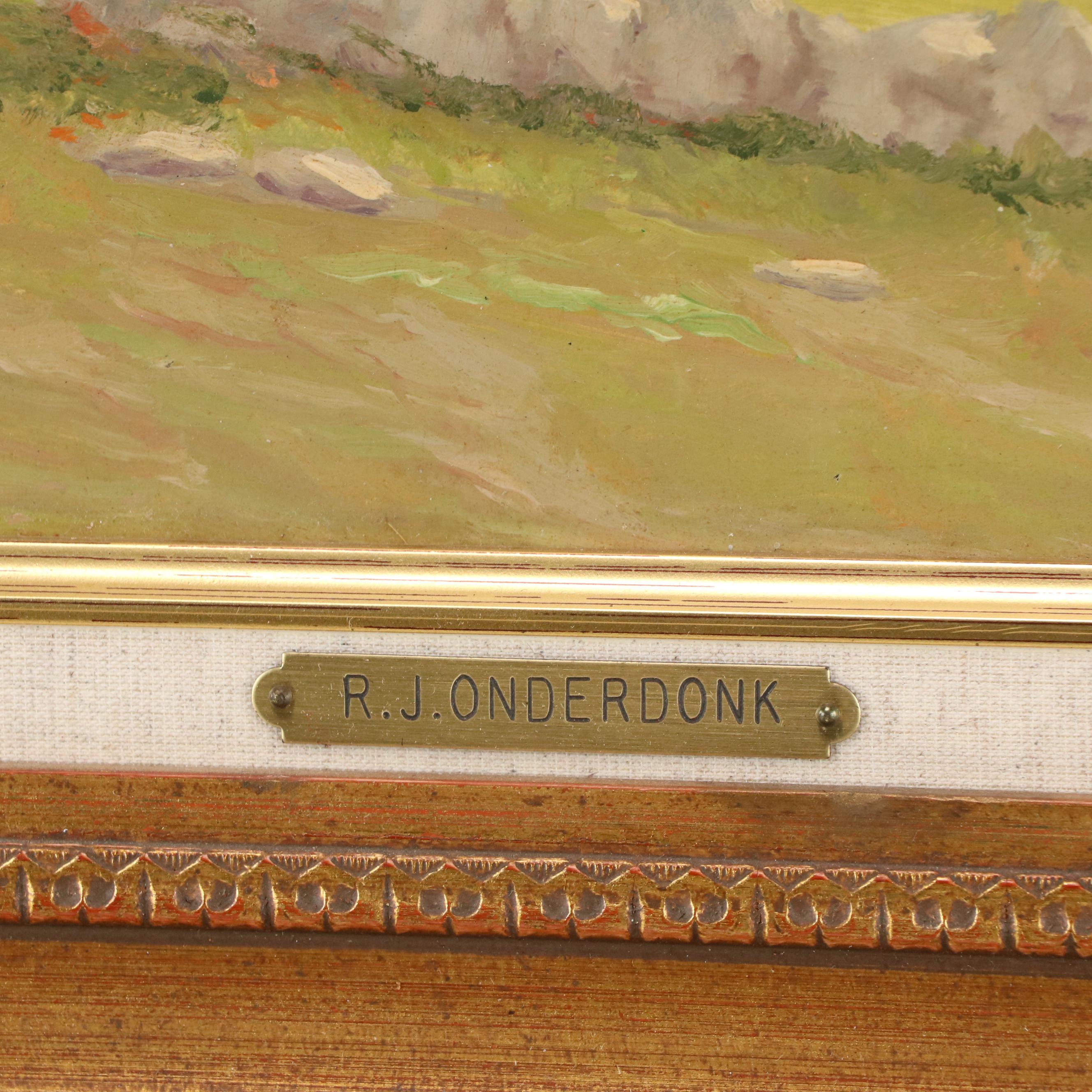 Robert Jenkins Onderdonk Bucolic Landscape Oil Painting, Late 19th Century