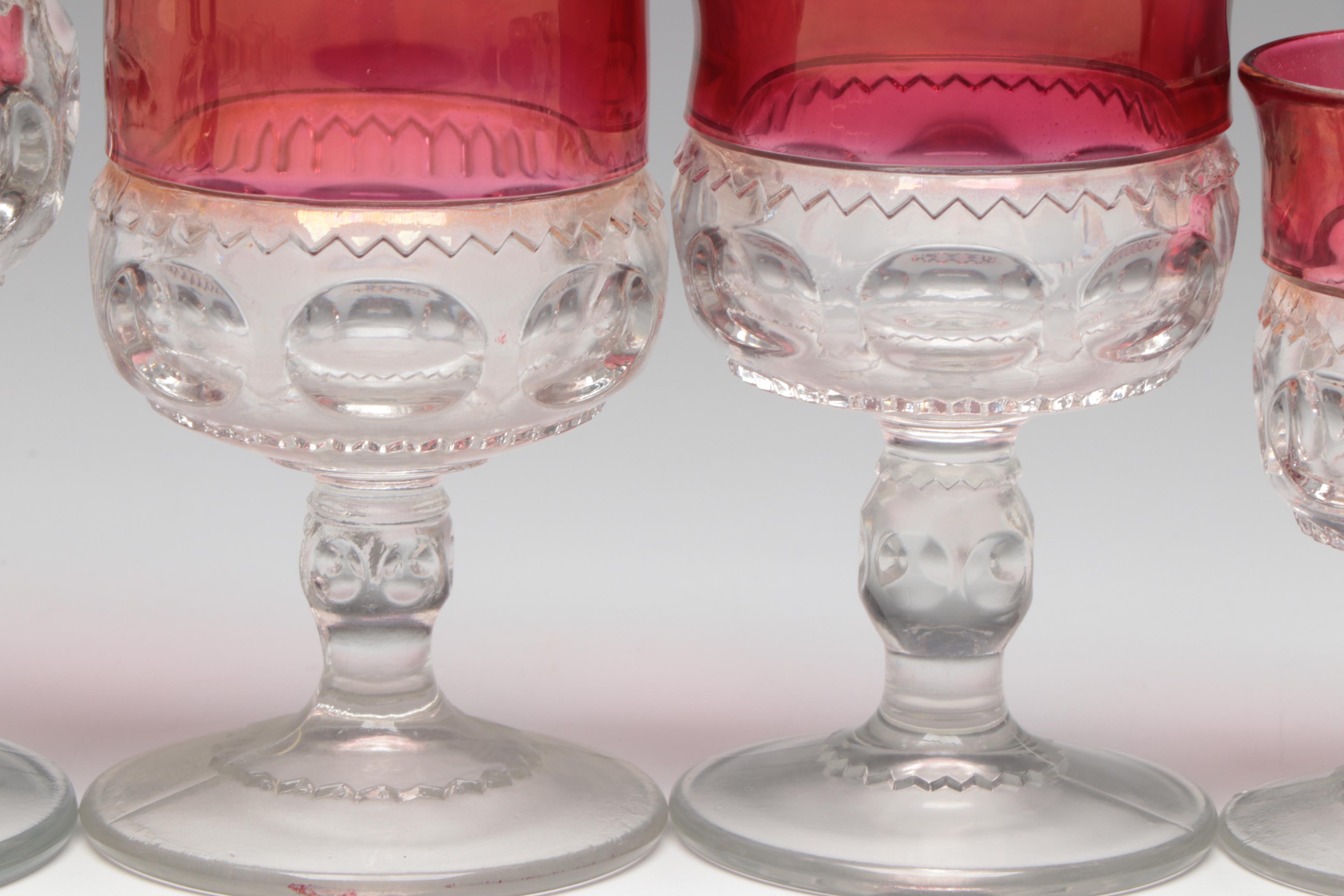 TiffinFranciscan "King's CrownRuby Flashed" Glass Stemware and Finger