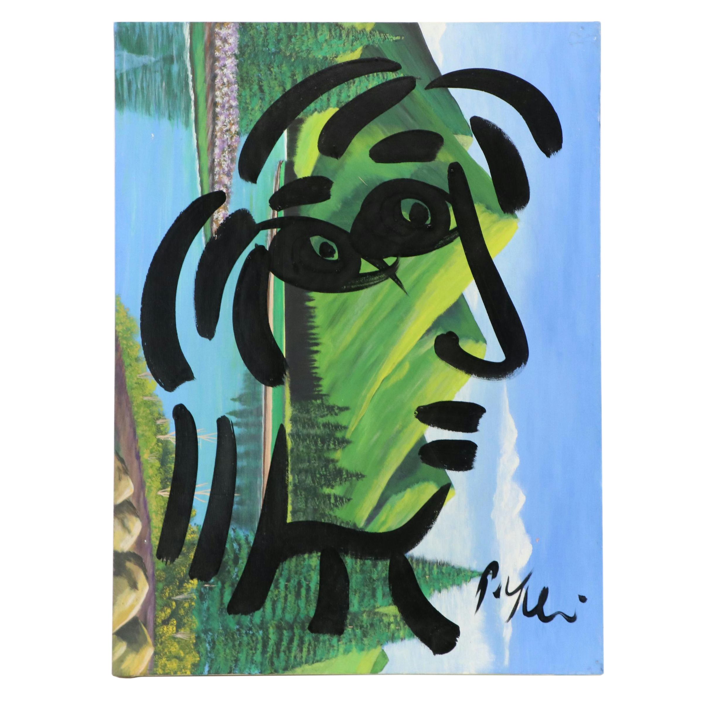 Peter Robert Keil Abstract Portrait Acrylic Painting