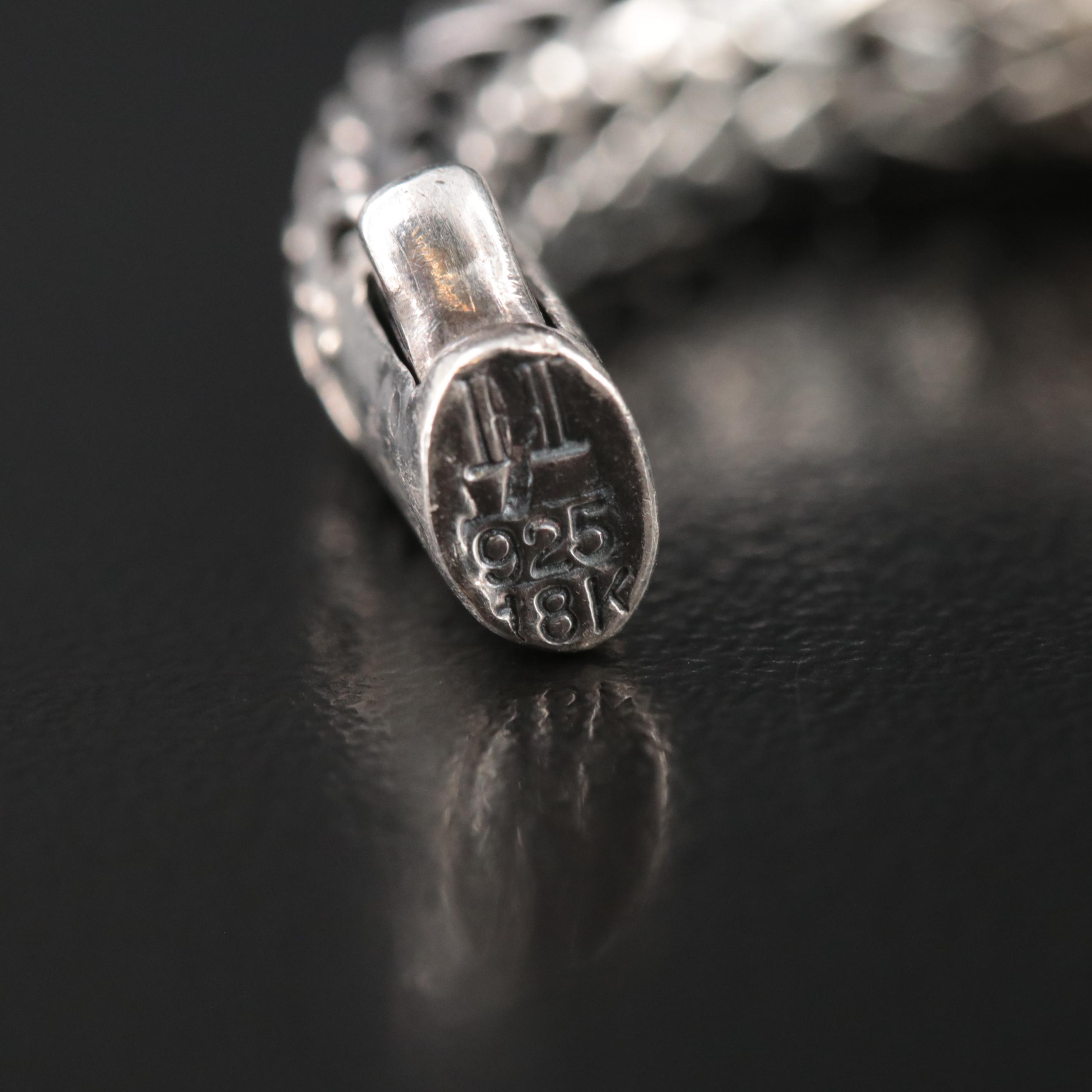 John Hardy Sterling Peridot and Amethyst Bracelet with 18K Accents