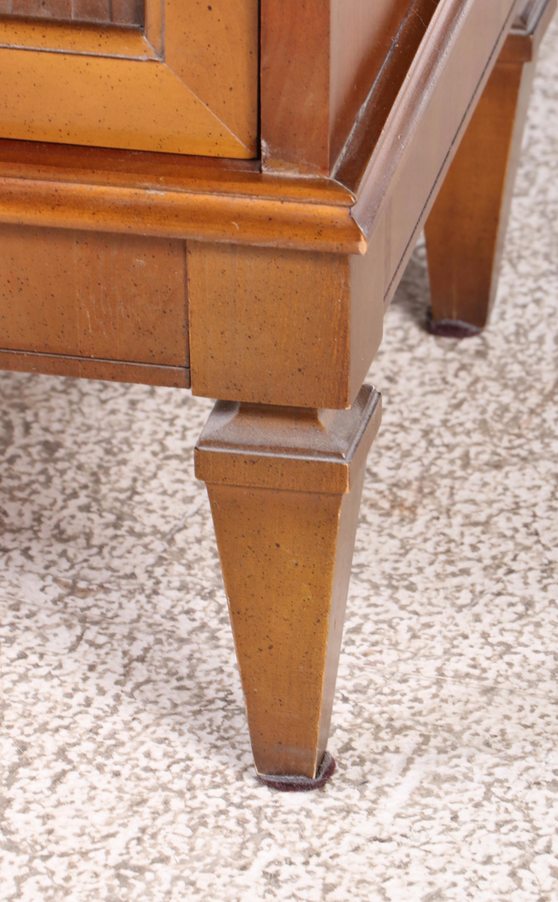 Mid Century Modern Lane Basket Weave Walnut Cabinet