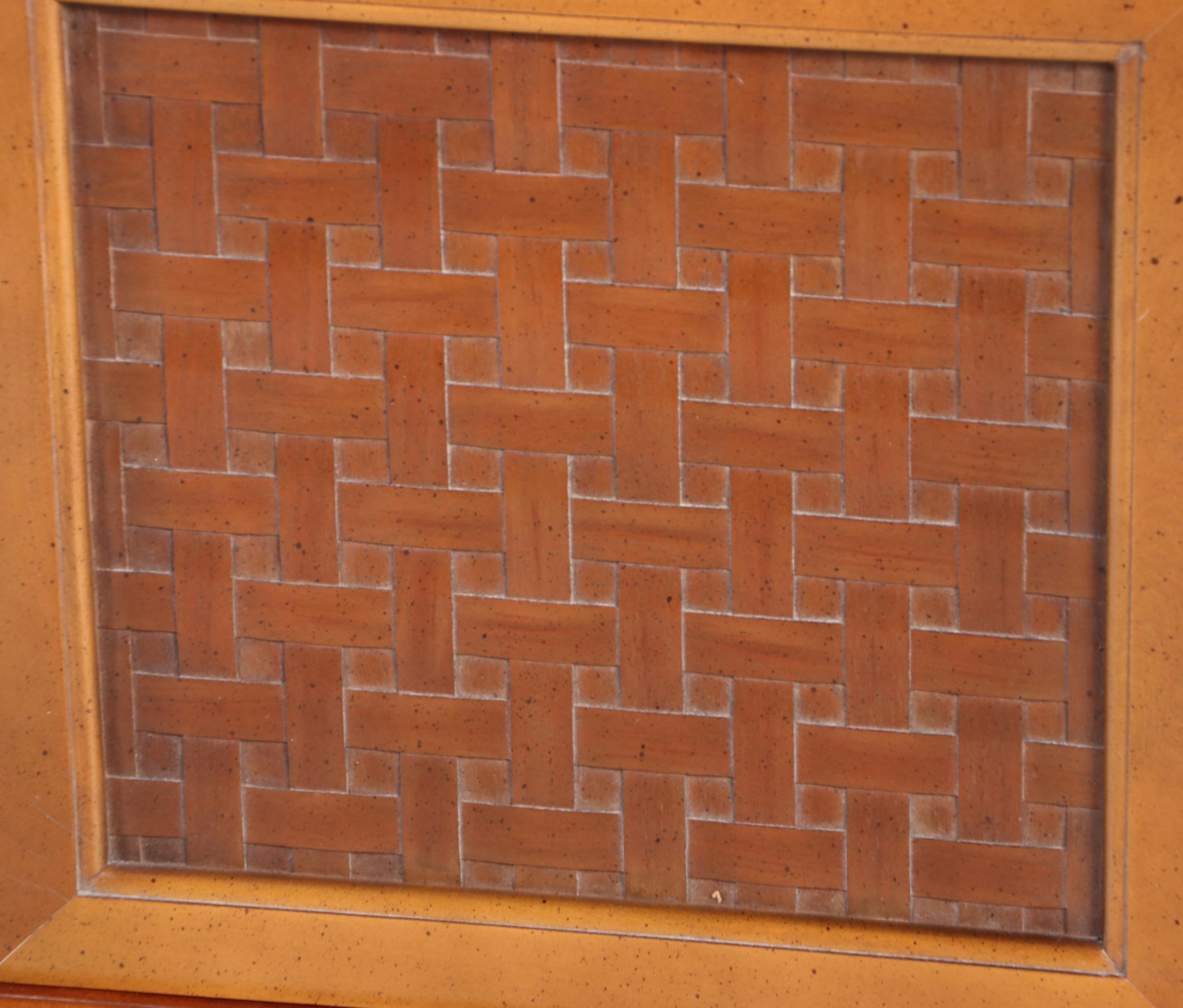 Mid Century Modern Lane Basket Weave Walnut Cabinet