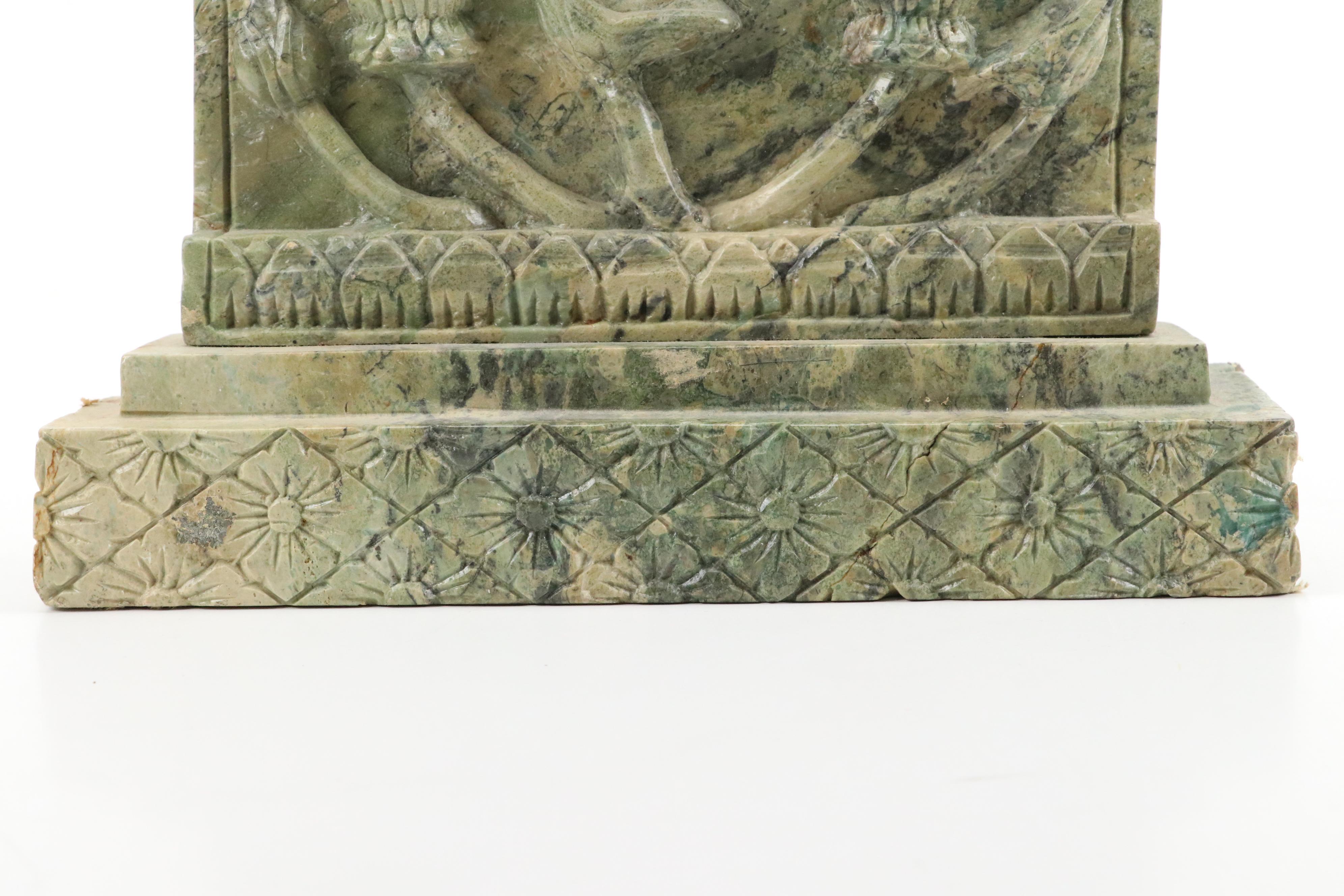 Bas-Relief Calcite Tablet of Apsara Dancers, 20th Century