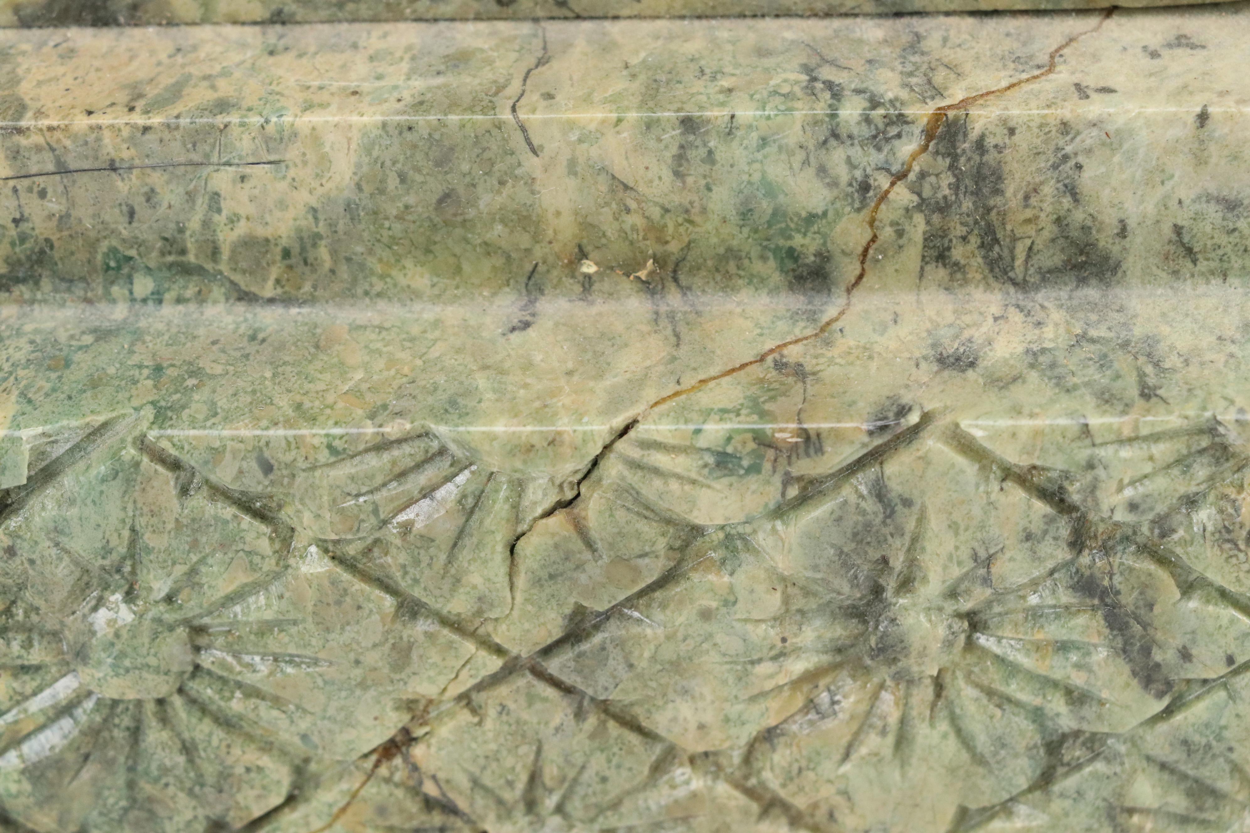 Bas-Relief Calcite Tablet of Apsara Dancers, 20th Century