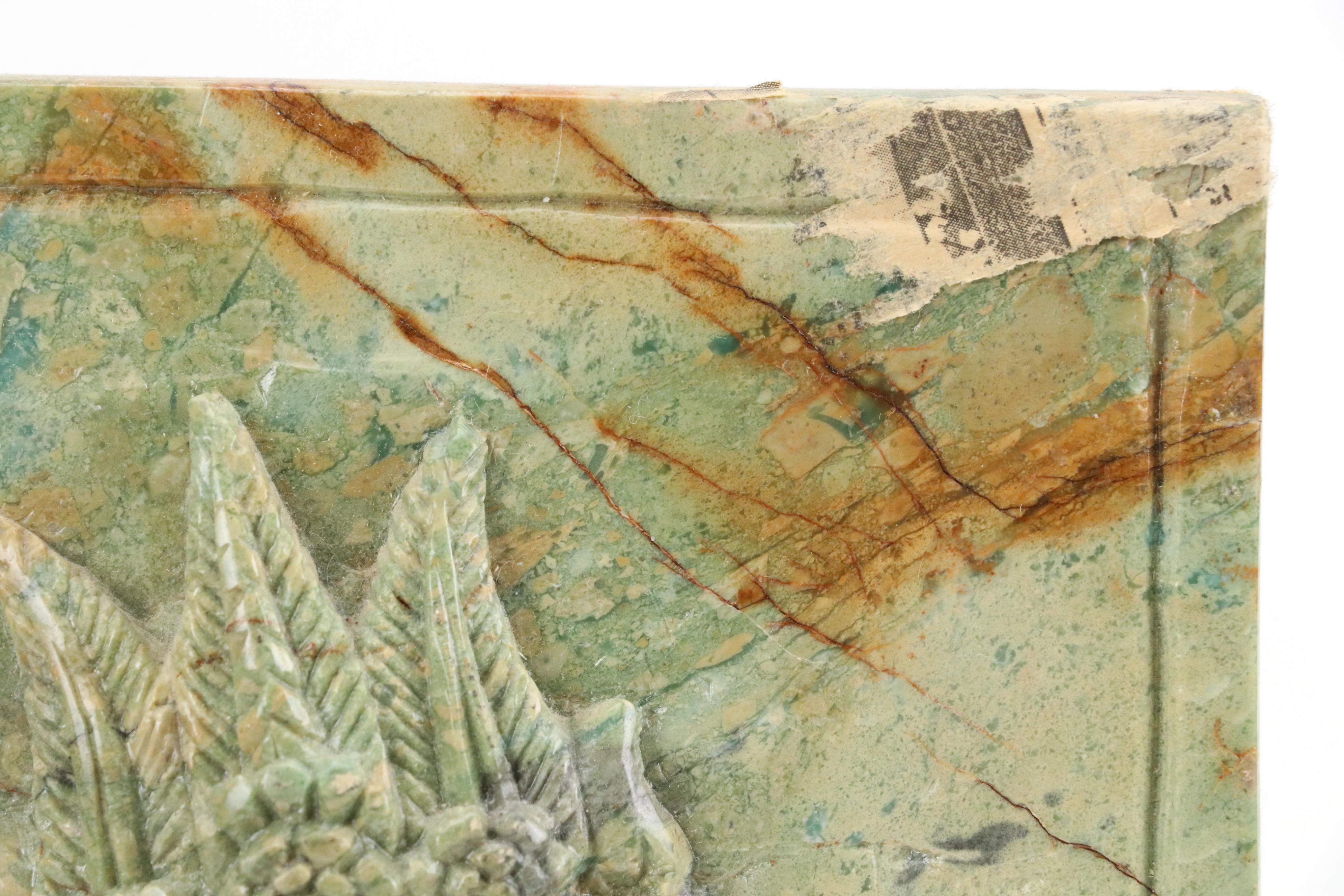 Bas-Relief Calcite Tablet of Apsara Dancers, 20th Century