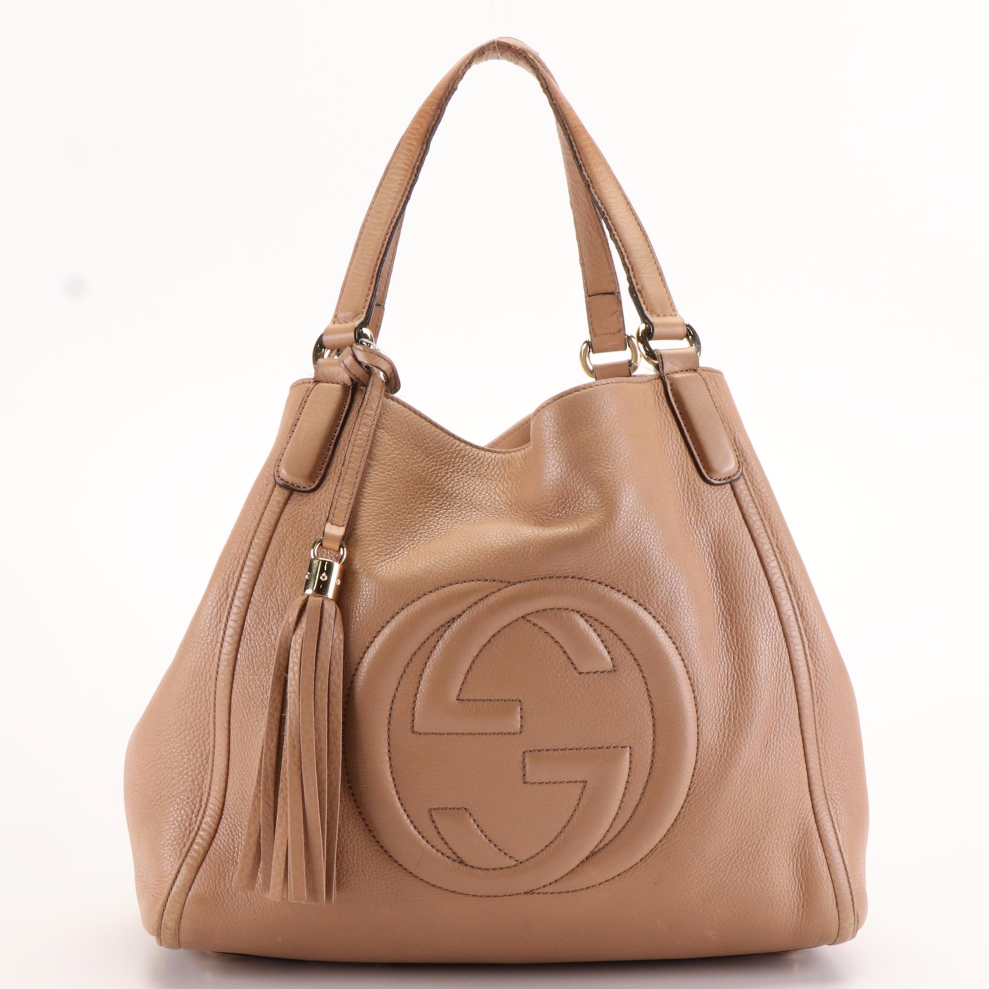 Gucci Soho GG Pebbled  Leather Tote Bag