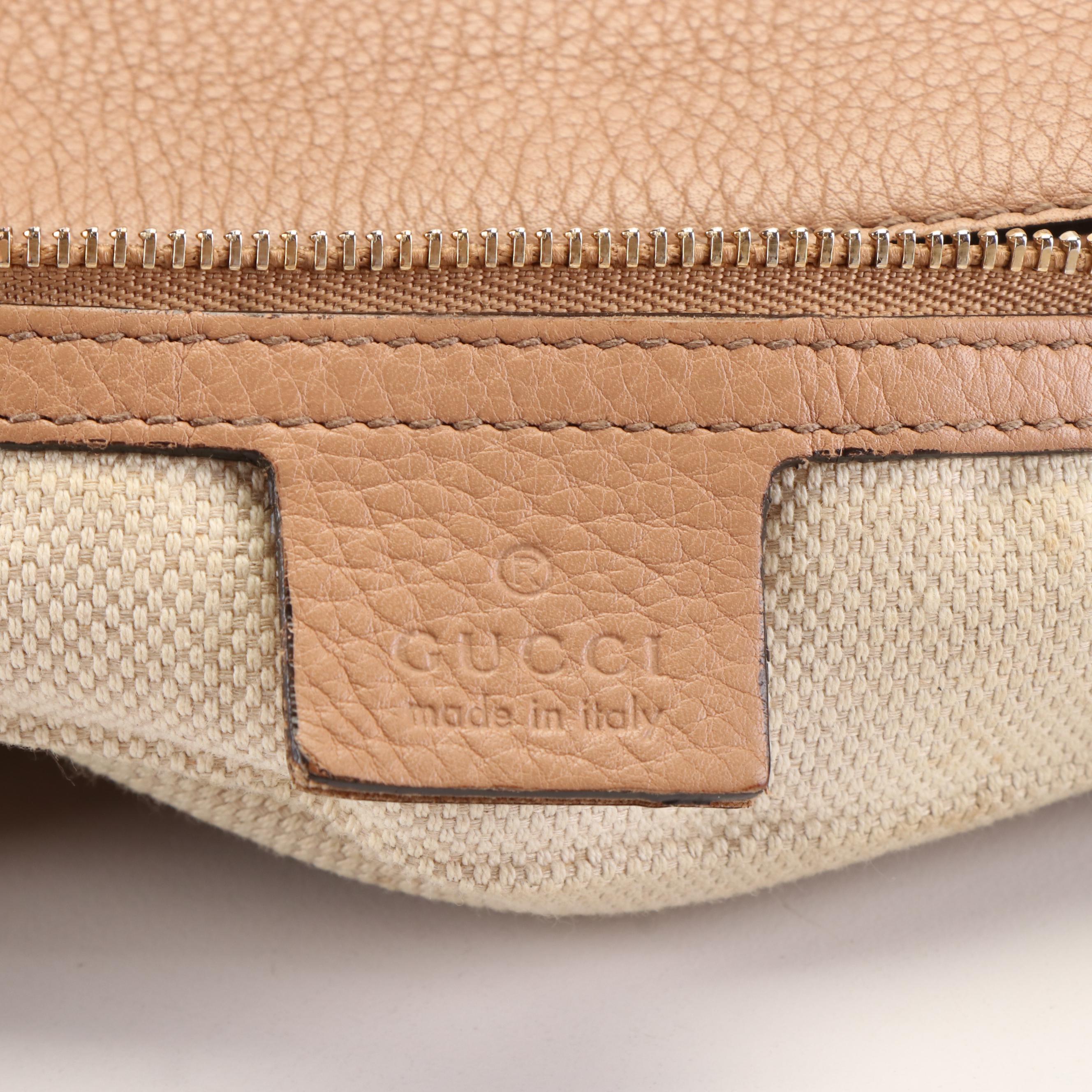 Gucci Soho GG Pebbled  Leather Tote Bag